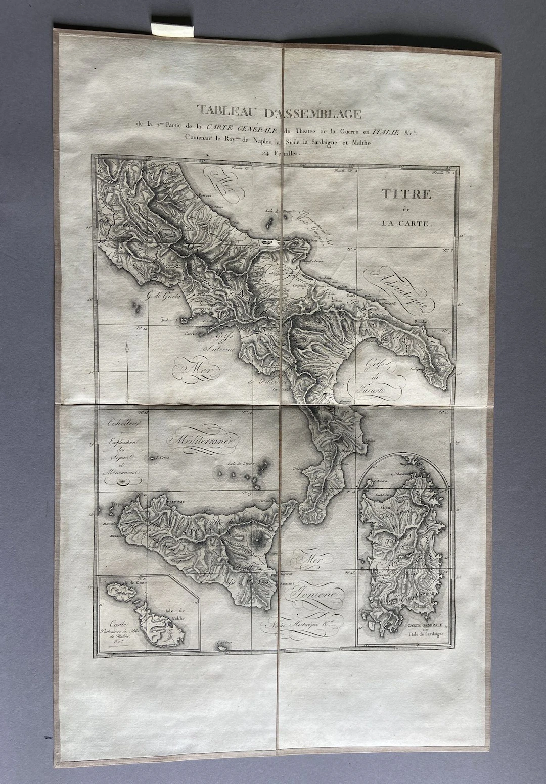 General Map of the Kingdoms of Naples, Sicily, and Sardinia, - Lot 45