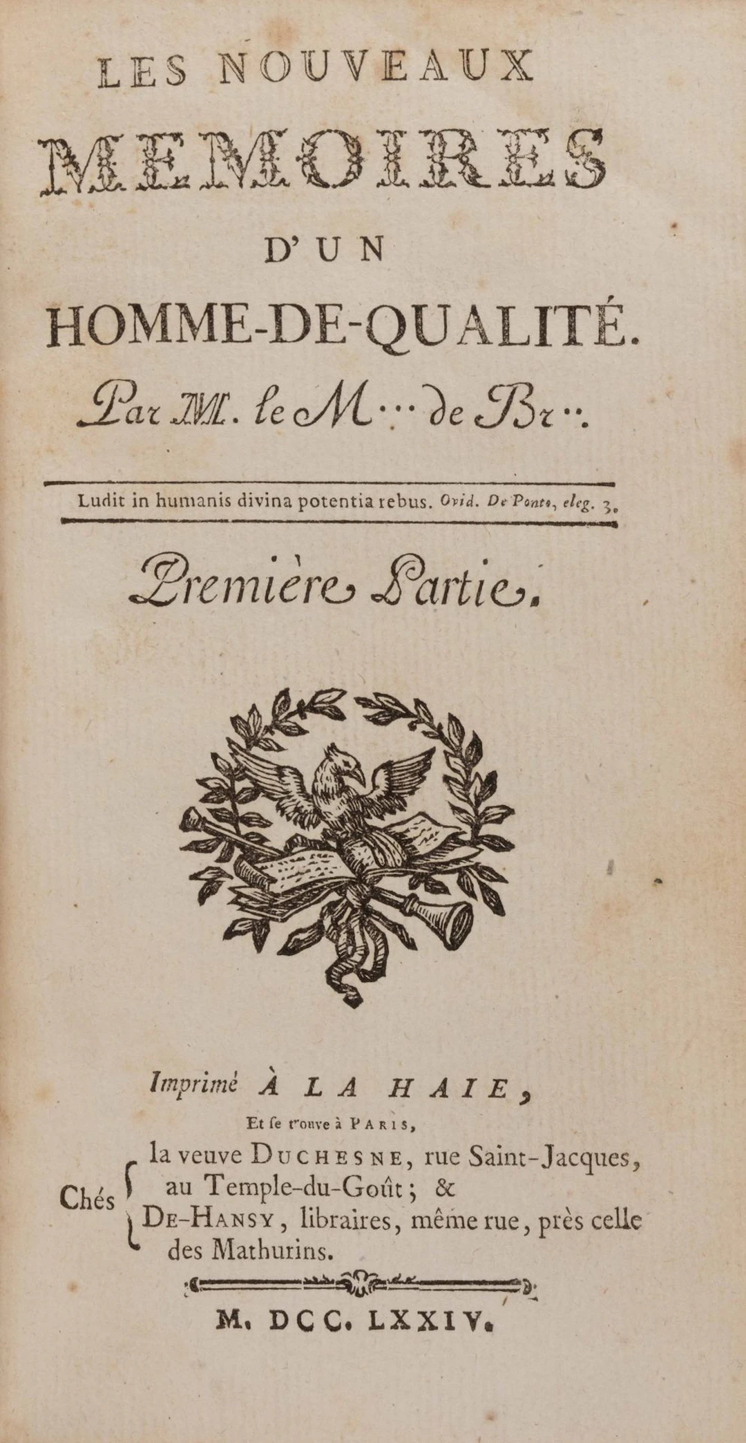 [RESTIF DE LA BRETONNE]. *Les Nouveaux mémoires d'un homme-d - Lot 148