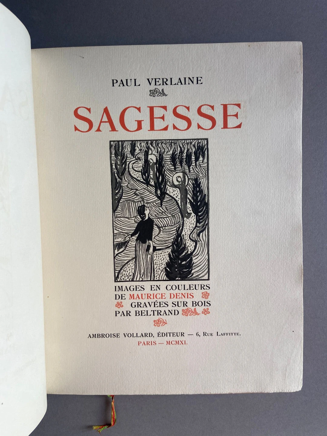 VERLAINE (Paul). *Sagesse*. Paris: Ambroise Vollard, 1911. Q - Lot 275