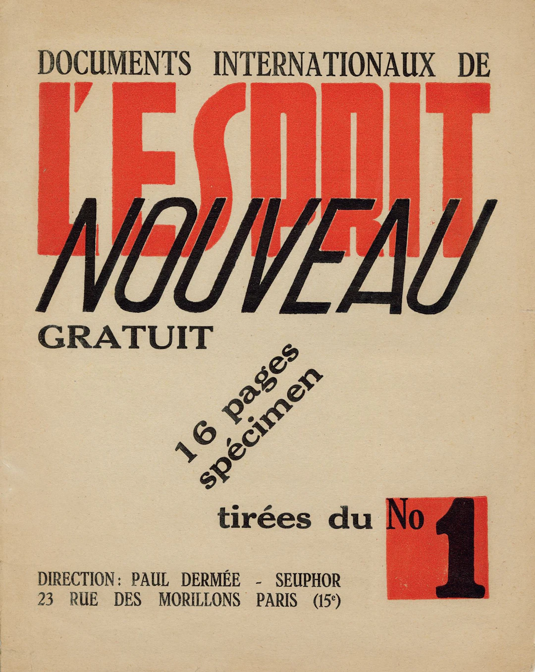 FRANCE [SPECIMEN]. DOCUMENTS INTERNATIONAUX DE L'ESPRIT NOUV - Lot 244