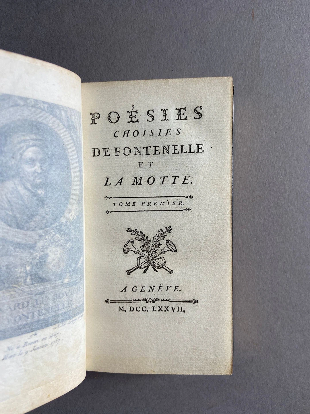 FONTENELLE and LA MOTTE. Selected Poems. Geneva, n.p., 1777. - Lot 71