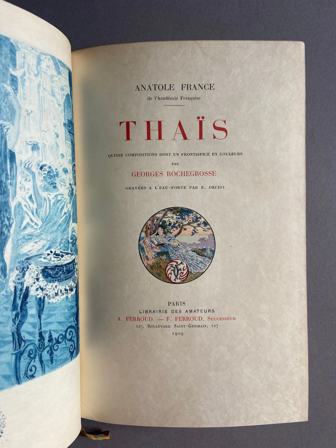 FRANCE (Anatole). Thaïs. Paris, Ferroud, 1909. In-8, dark re - Lot 235