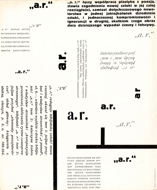 POLAND [MANIFESTO FLYER]. STATEMENT BY THE A.R. GROUP, Ł - Lot 314