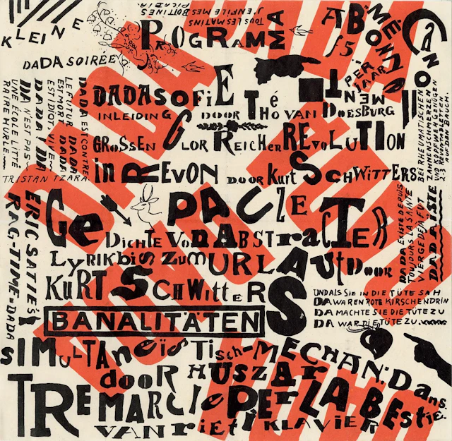 [POSTER]. KLEINE DADA SOIRÉE. Leiden, 1922. 30.2 x 30.2 cm, - Lot 81