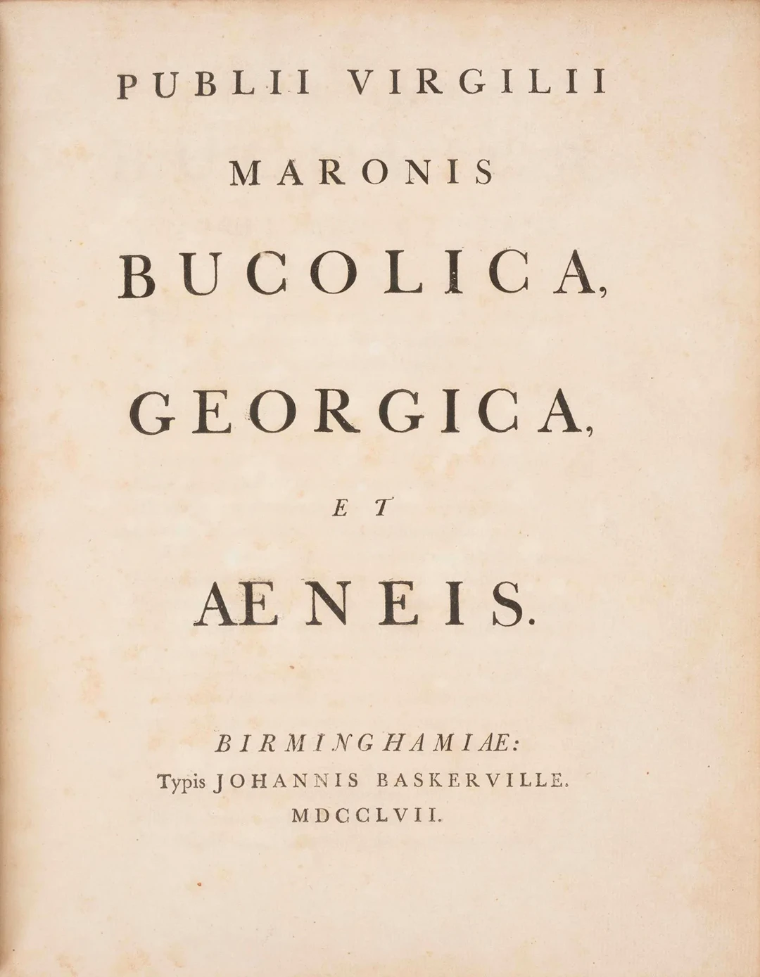 VIRGIL. *Bucolica*, *Georgica*, and *Aeneid*. Birmingham, Jo - Lot 179