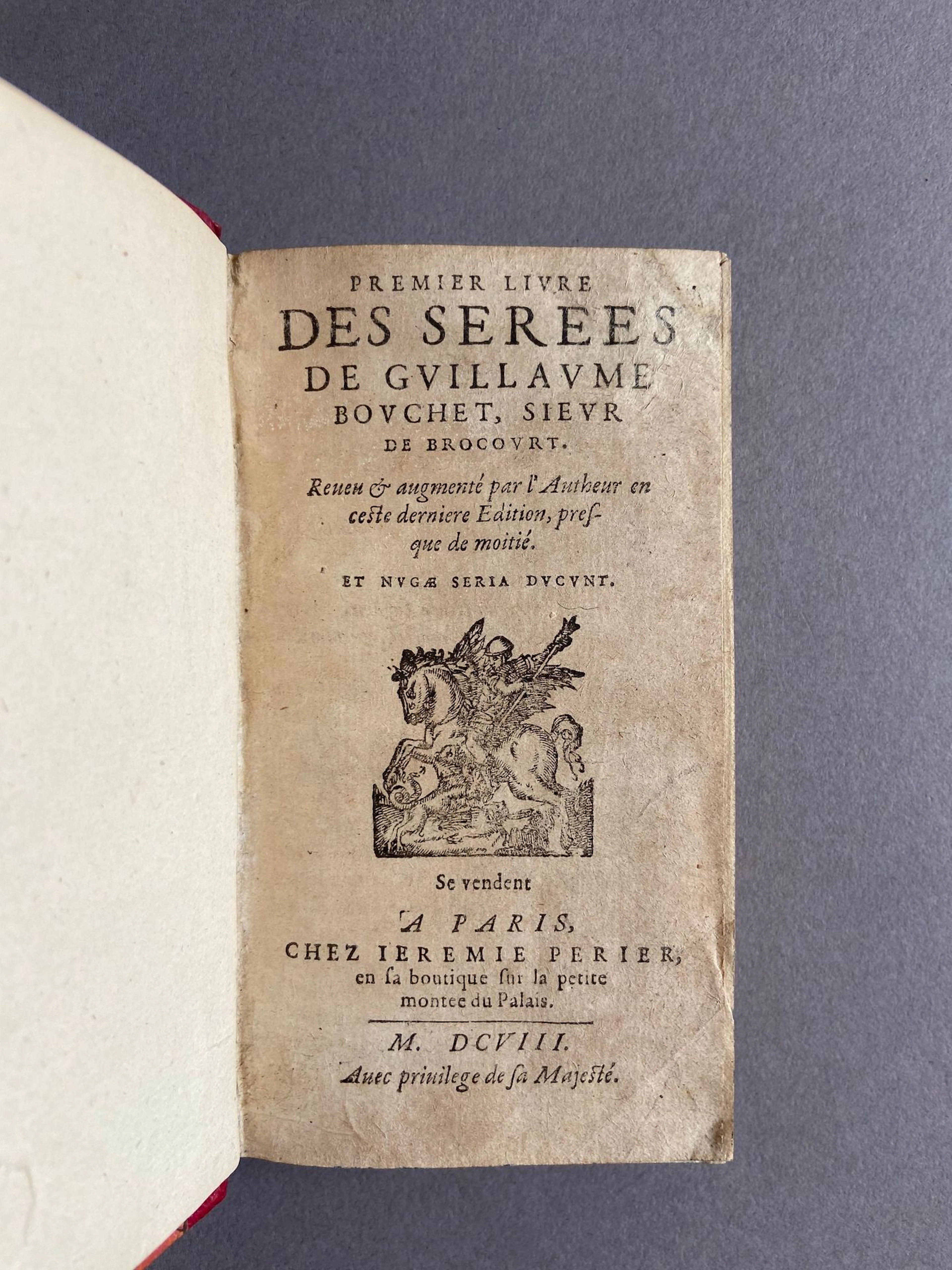 BOUCHET (Guillaume). First [- second; third] book of the *Se - Lot 37