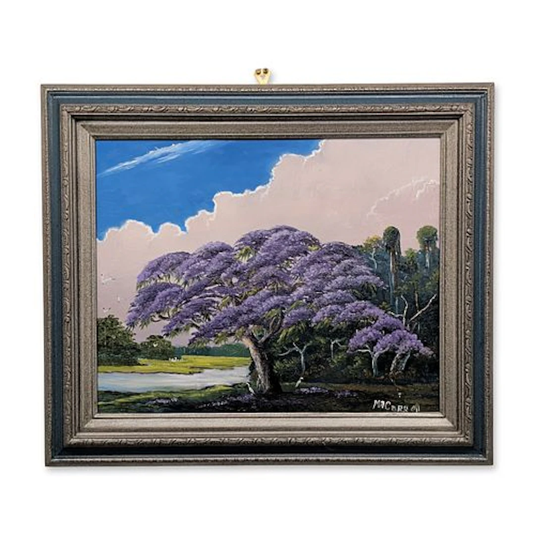 Mary Ann Carroll (American, 1940-2019) Florida Highwaymen Oil on Masonite