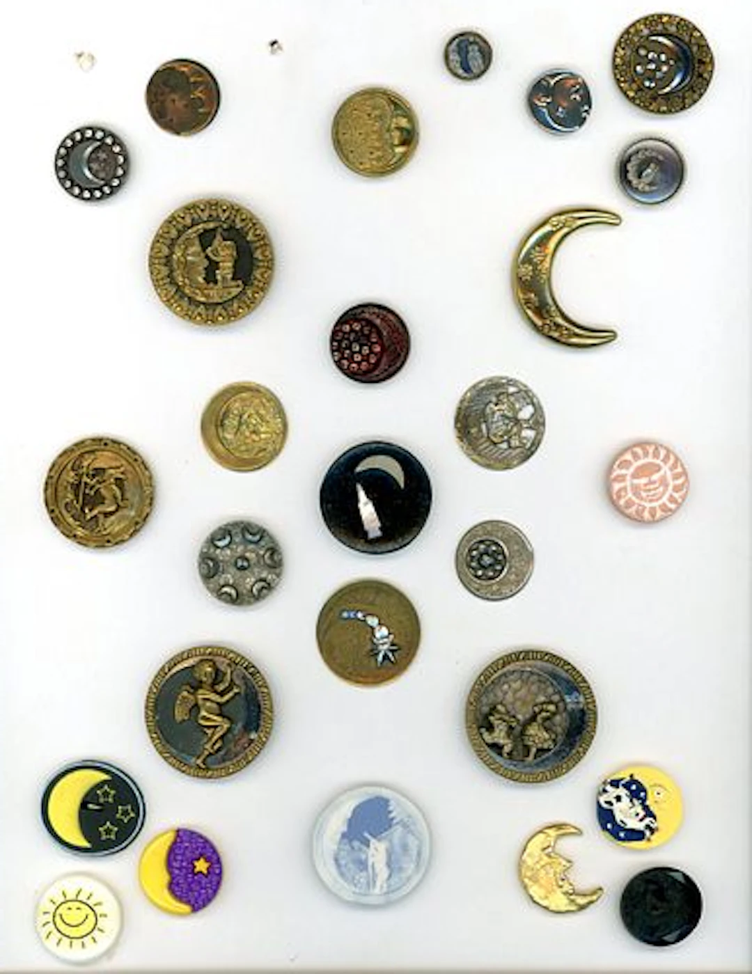 A CARD OF DIVISION ONE ASTRONOMICAL BUTTONS