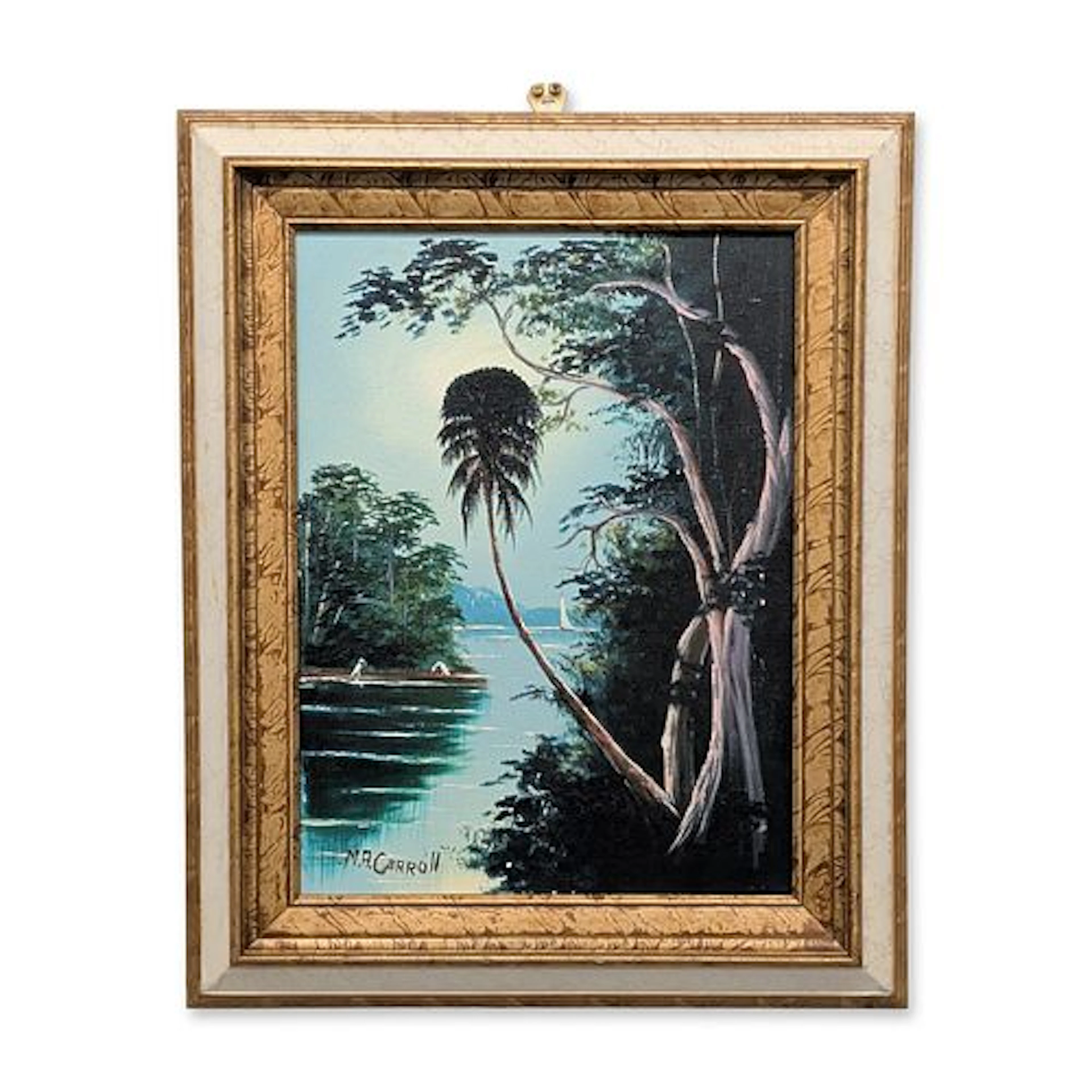 Mary Ann Carroll (1940-2019) Florida Highwaymen Oil on Canvas Painting, Signed
