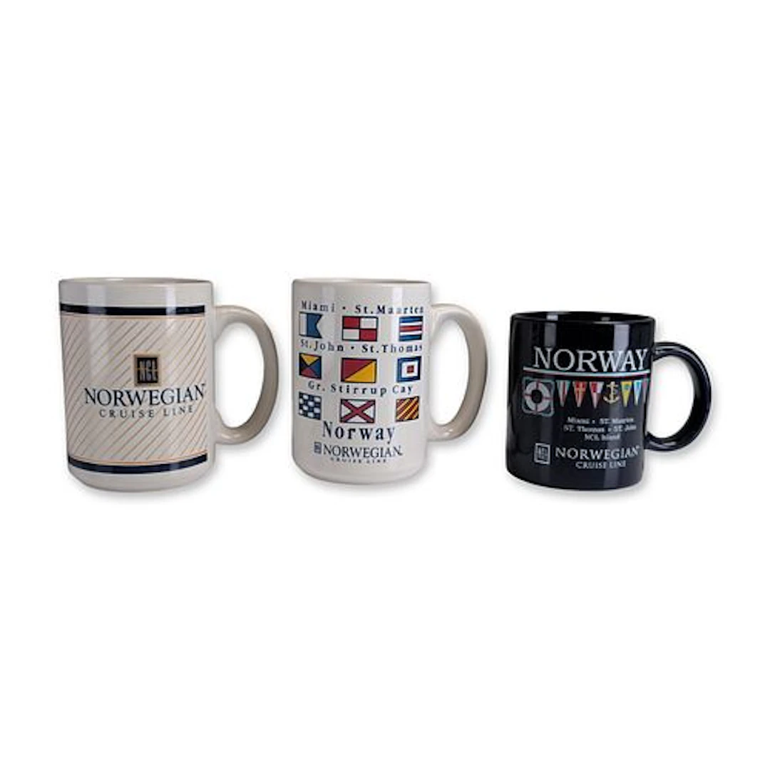 3pc SS Norway Norwegian Cruise Line Souvenir Mugs