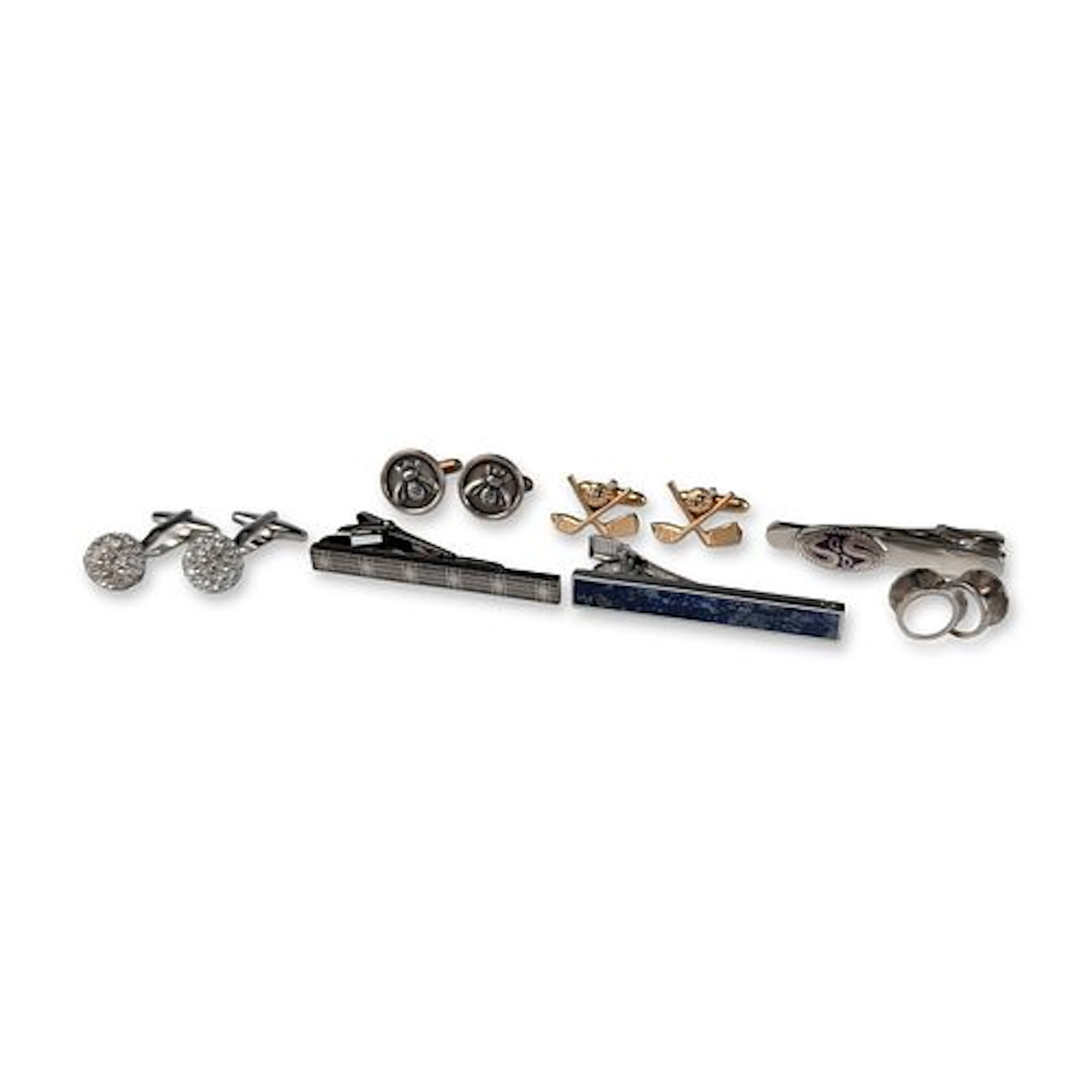 7pc Hugo Boss, Bugatchi, and Other Men's Tie Clips and Cufflinks