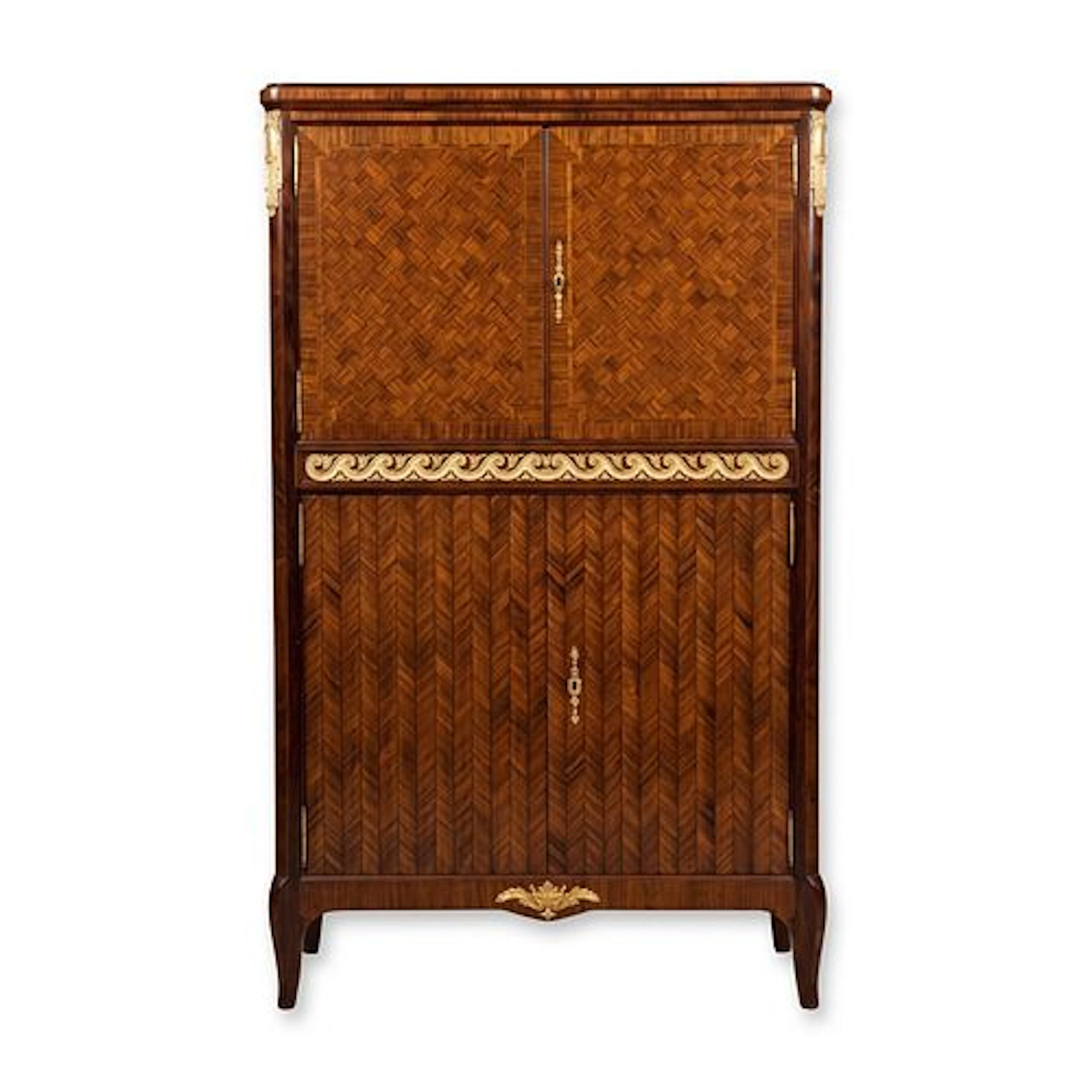 French Louis XVI Style Ormolu-Mounted Marquetry Cabinet by Haentges FreÌ€res