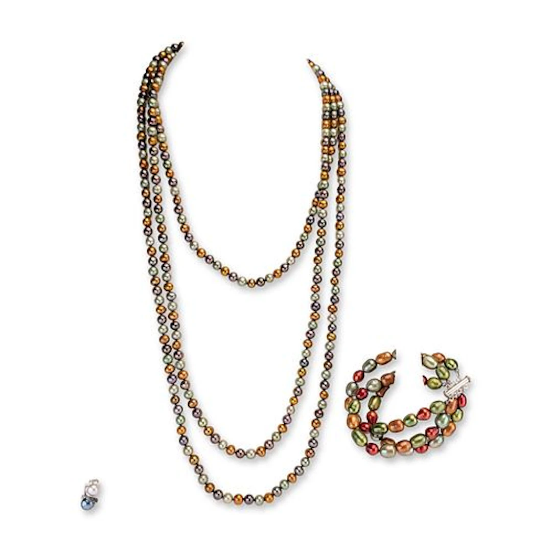 3pc Multi-Color Freshwater Pearl Jewelry Collection