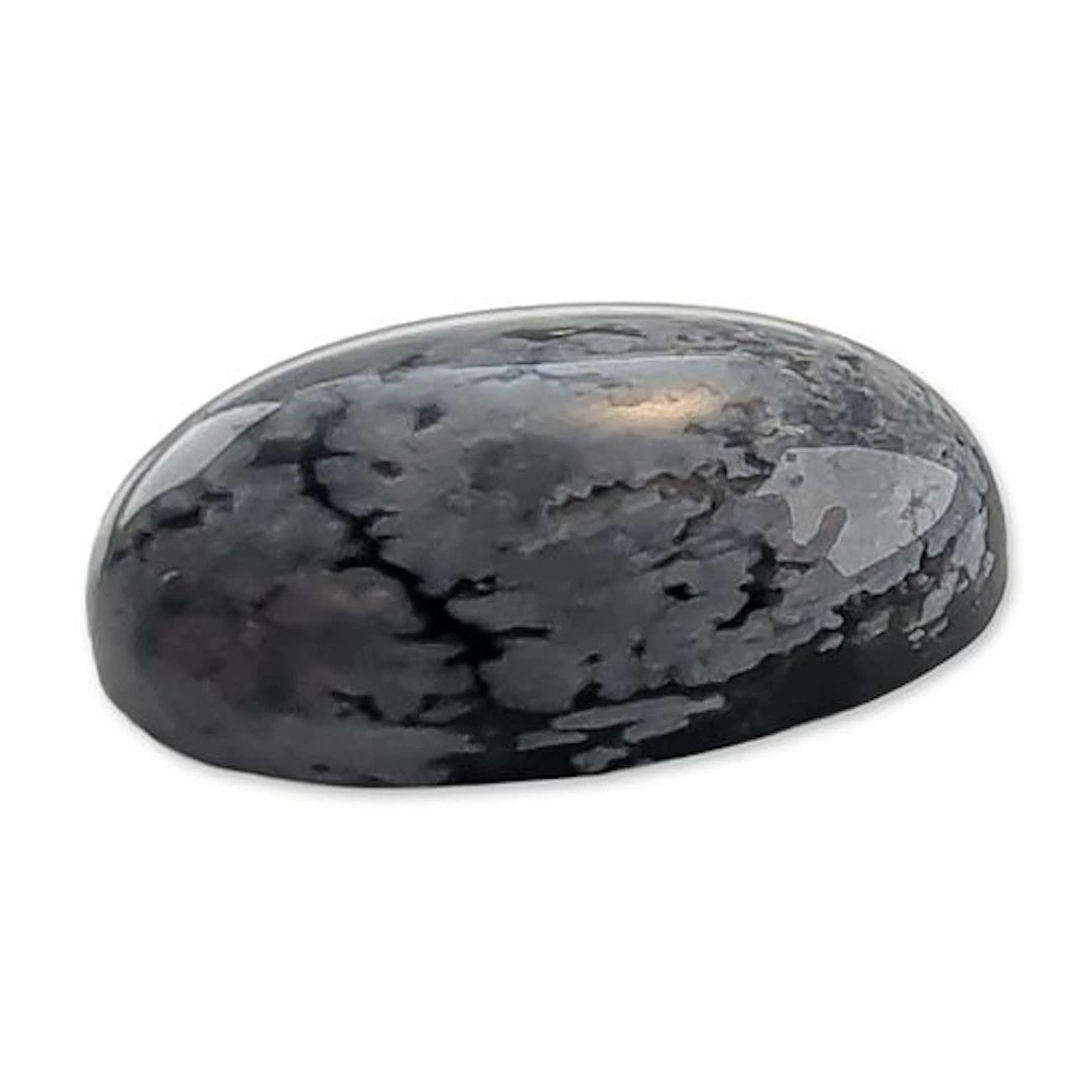 Oval Snowflake Obsidian Cabochon Gemstone