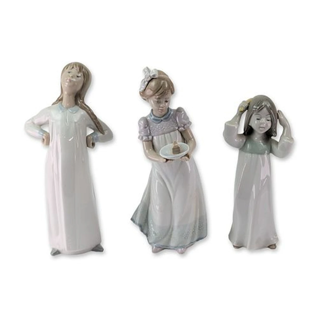 3pc Lladro and Graefenthal Porcelain Figurines, 01001462 and 01004872