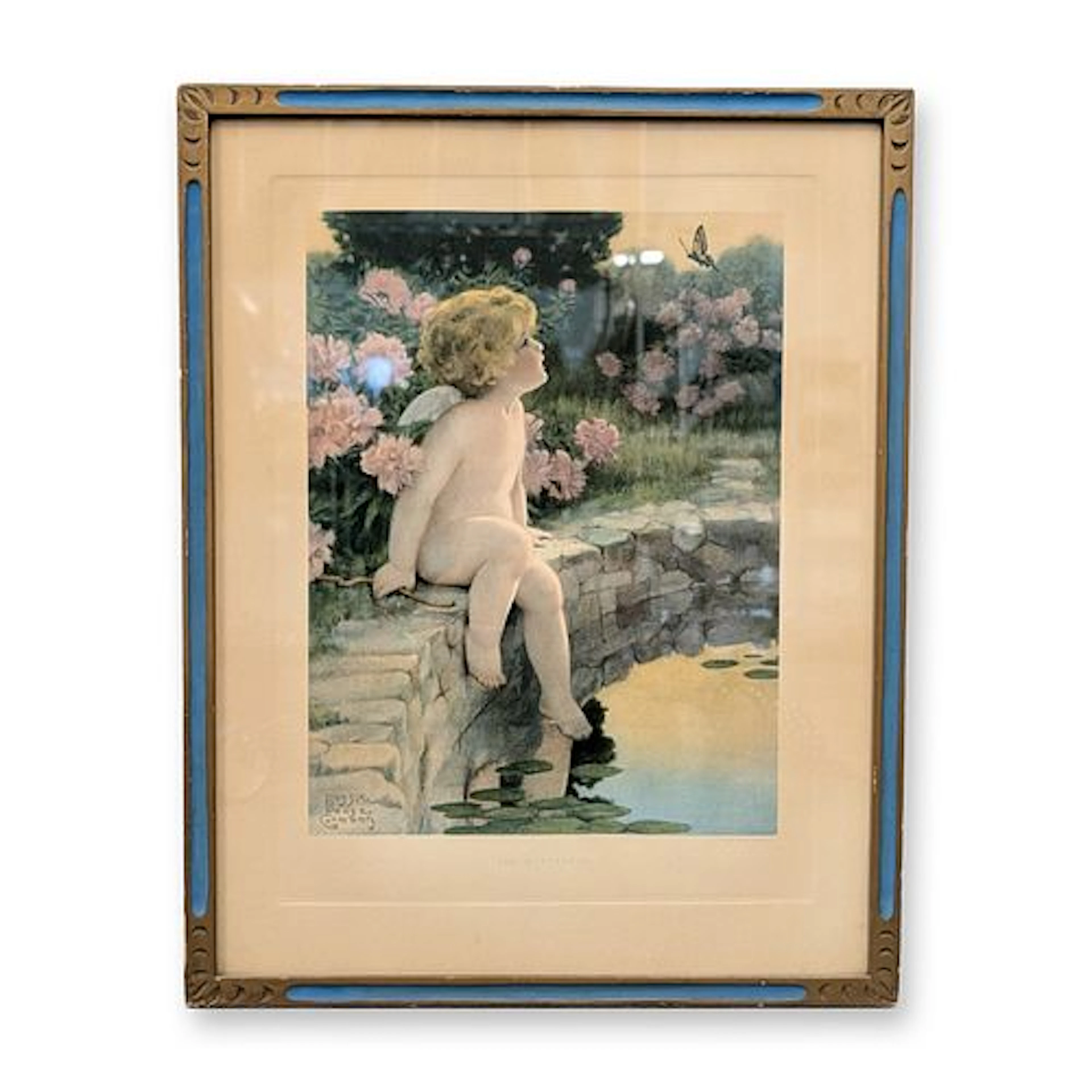 Bessie Pease Gutmann The Butterfly Framed Lithograph