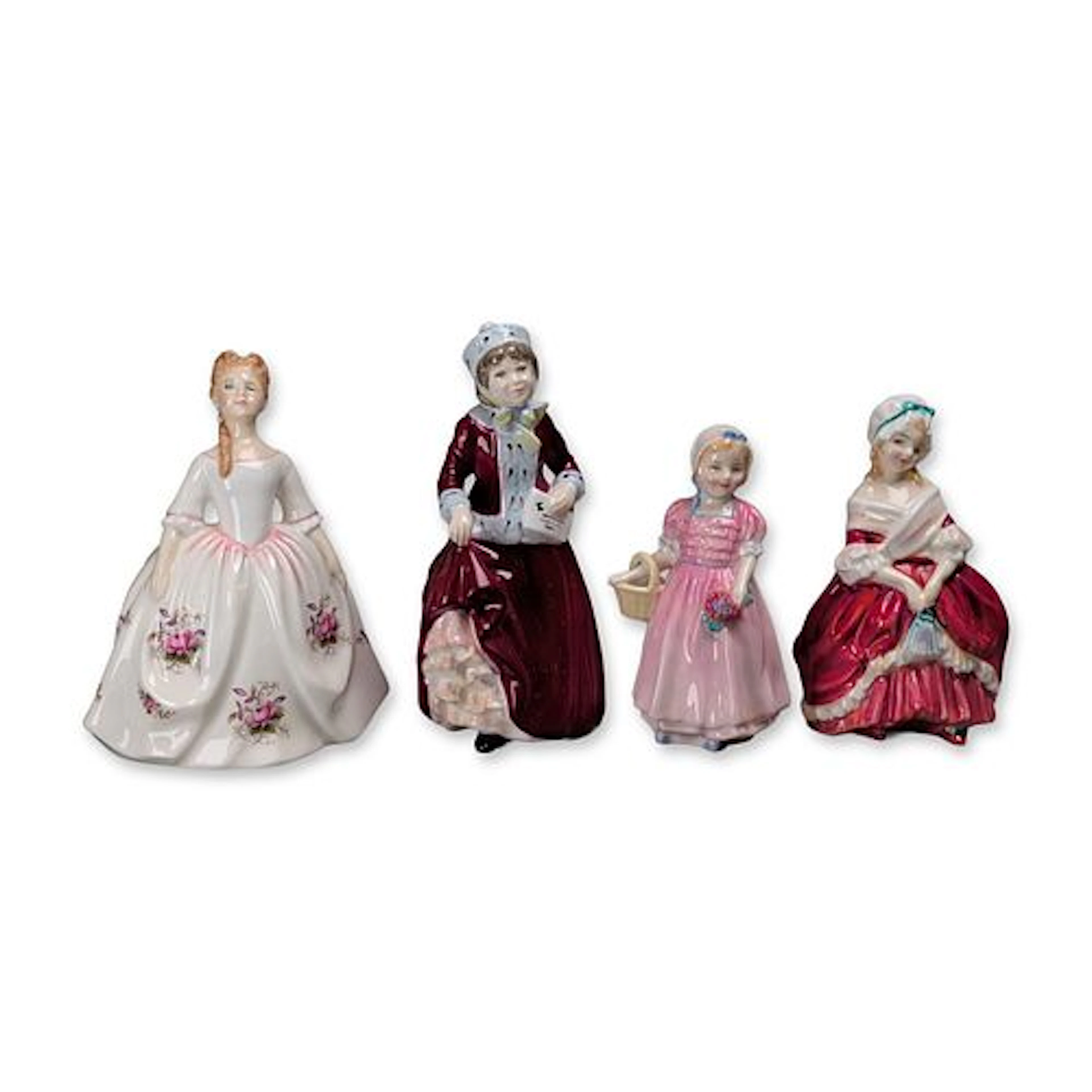 4pc Royal Doulton Glazed Bone China Figurines