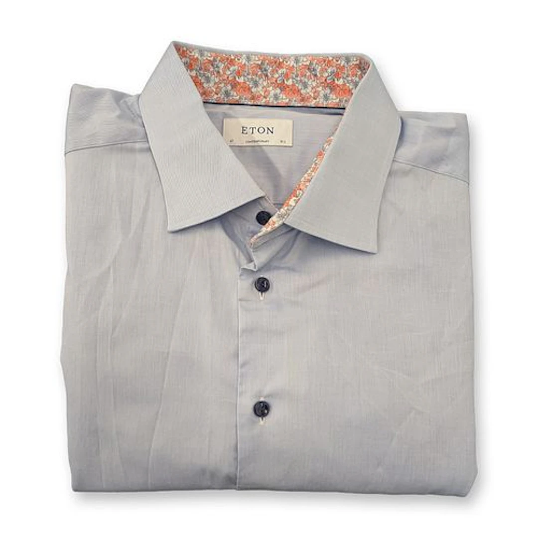 Eton Light Blue Signature Twill Contemporary Fit Dress Shirt