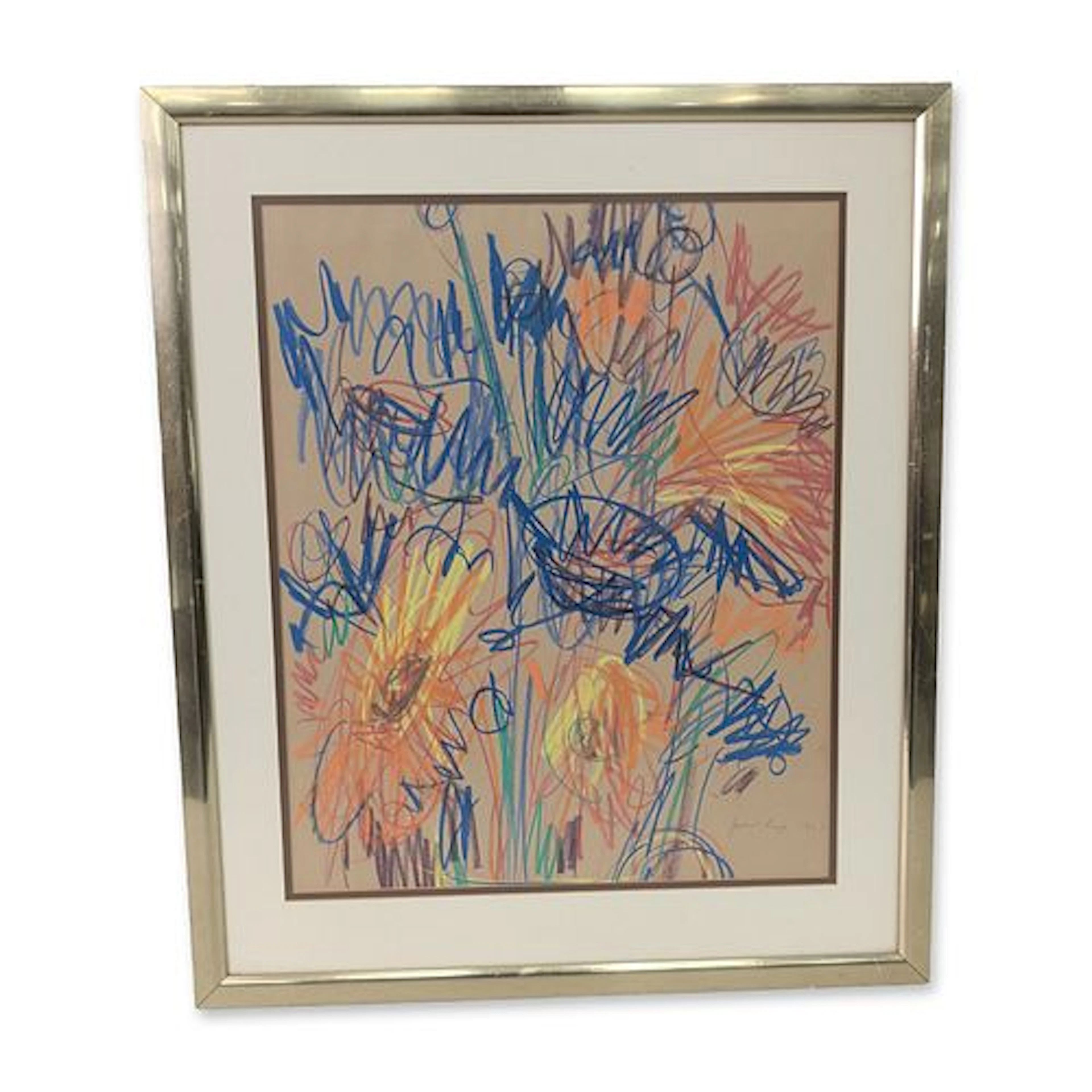 Juliet Rago (American 1927-2024) Oil Pastel on Paper, Abstract Composition