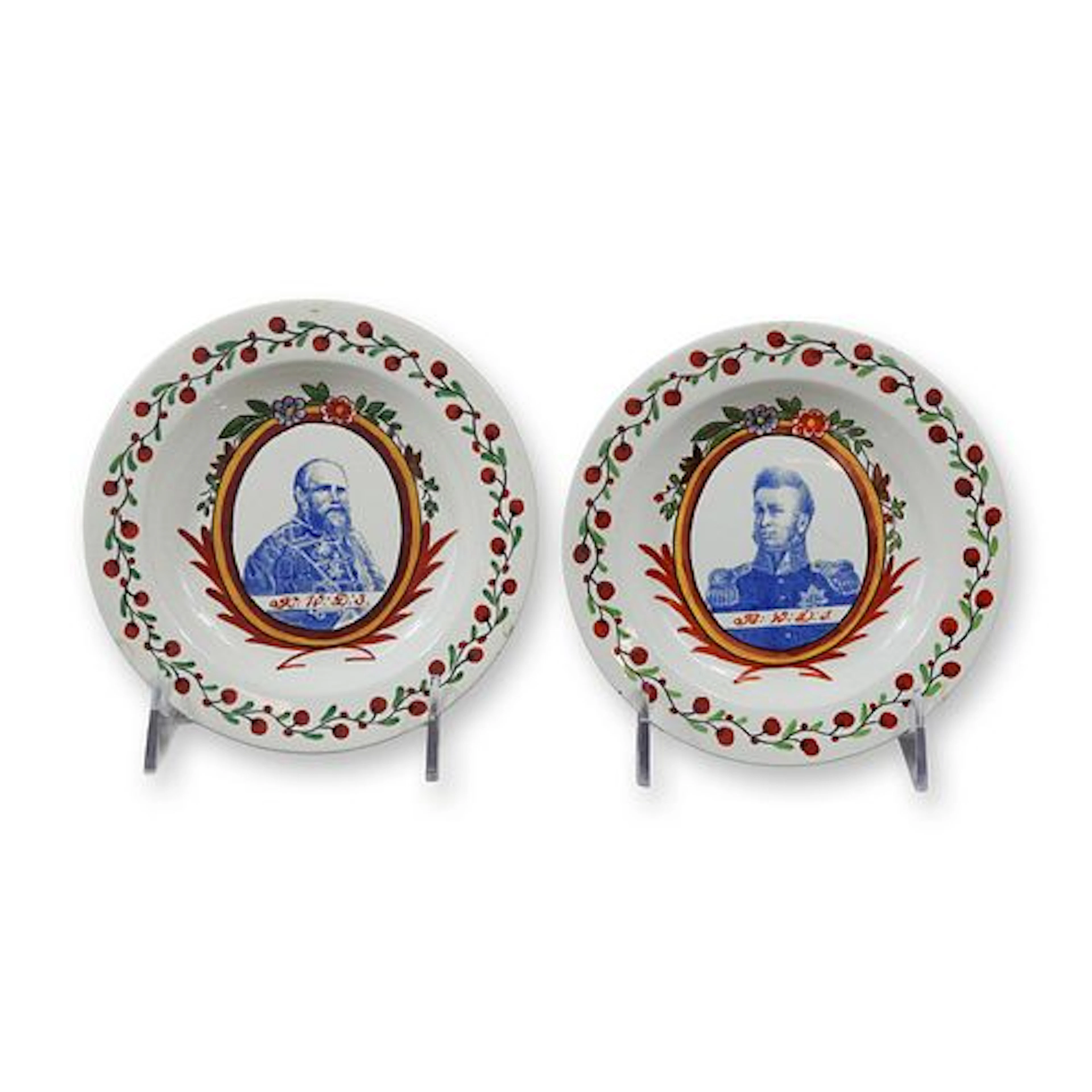 A Pair of Wedgwood Earthenware Commemorative Plates Featuring Willem