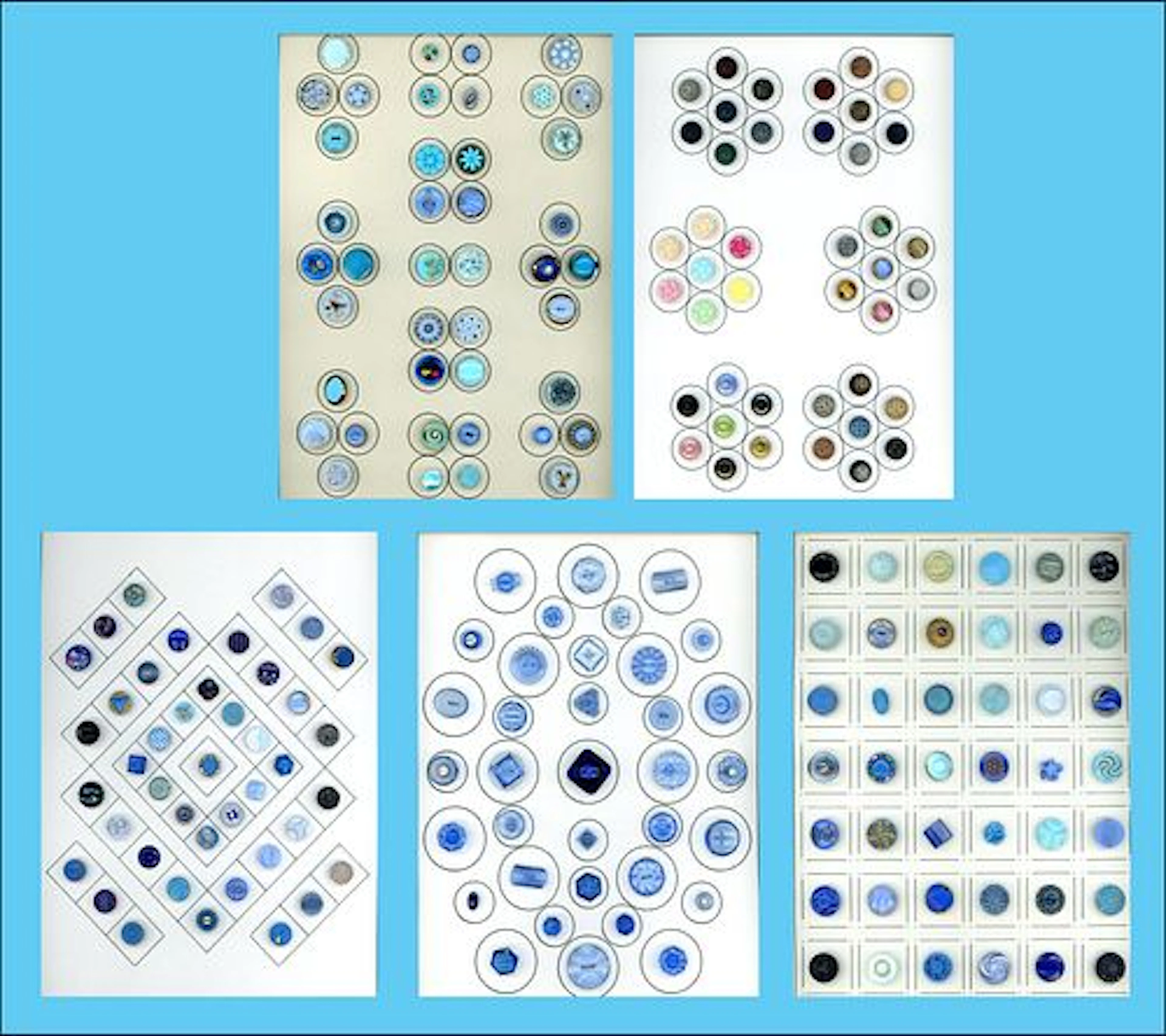 A BOX LOT INCLUDING AN ASSORTMENT OF CARDED BUTTONS
