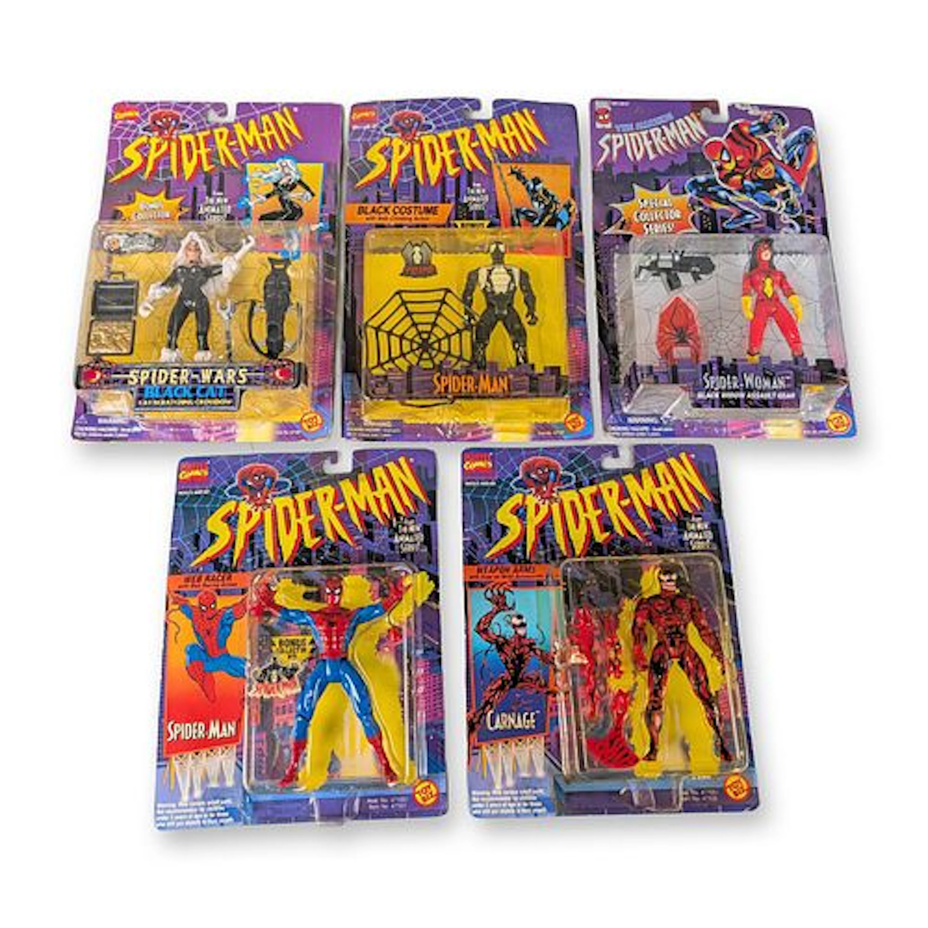 5pc Toy Biz Marvel Comics Spider-Man Animated Series Action Figurines