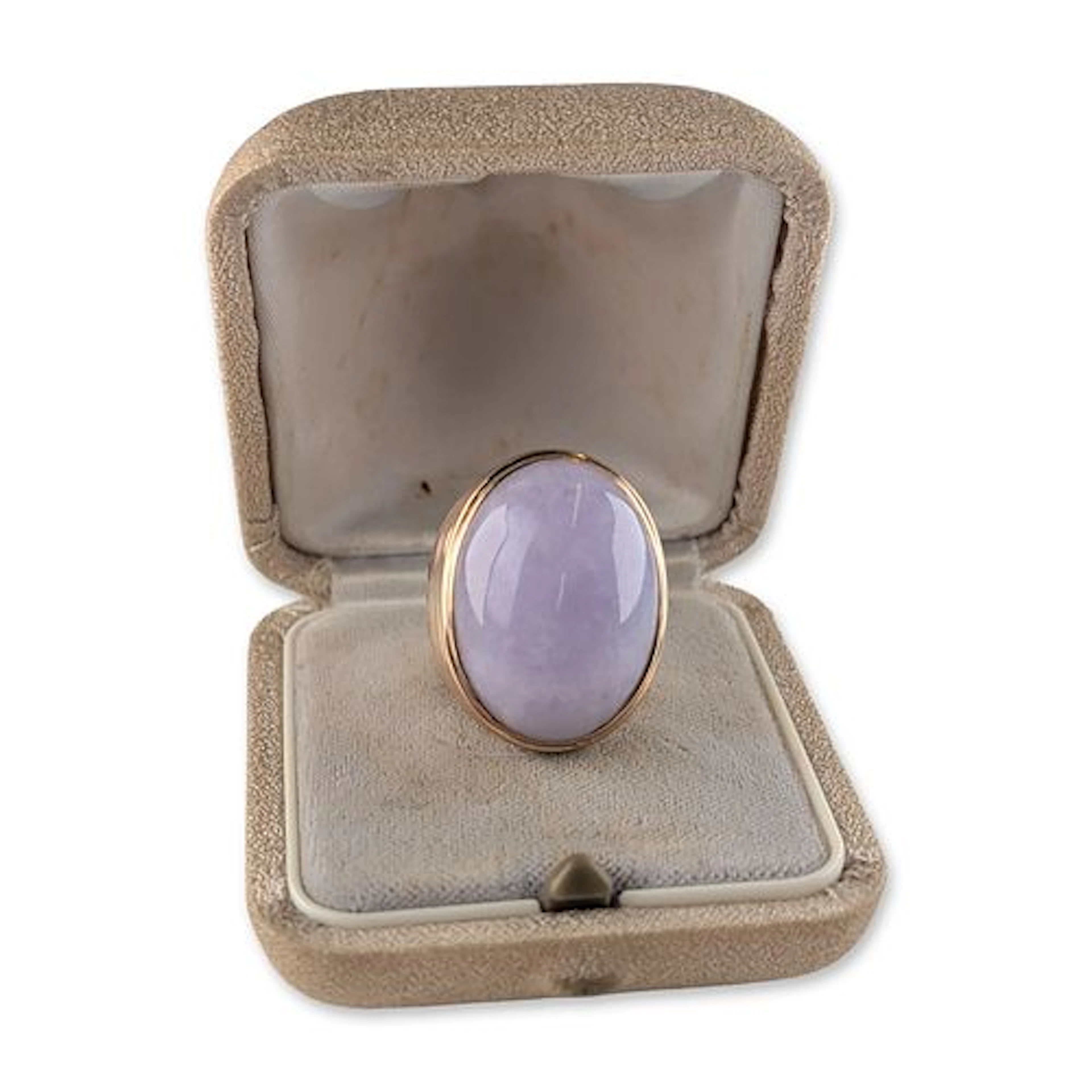 14K Yellow Gold Lavender Jadeite Cocktail Ring