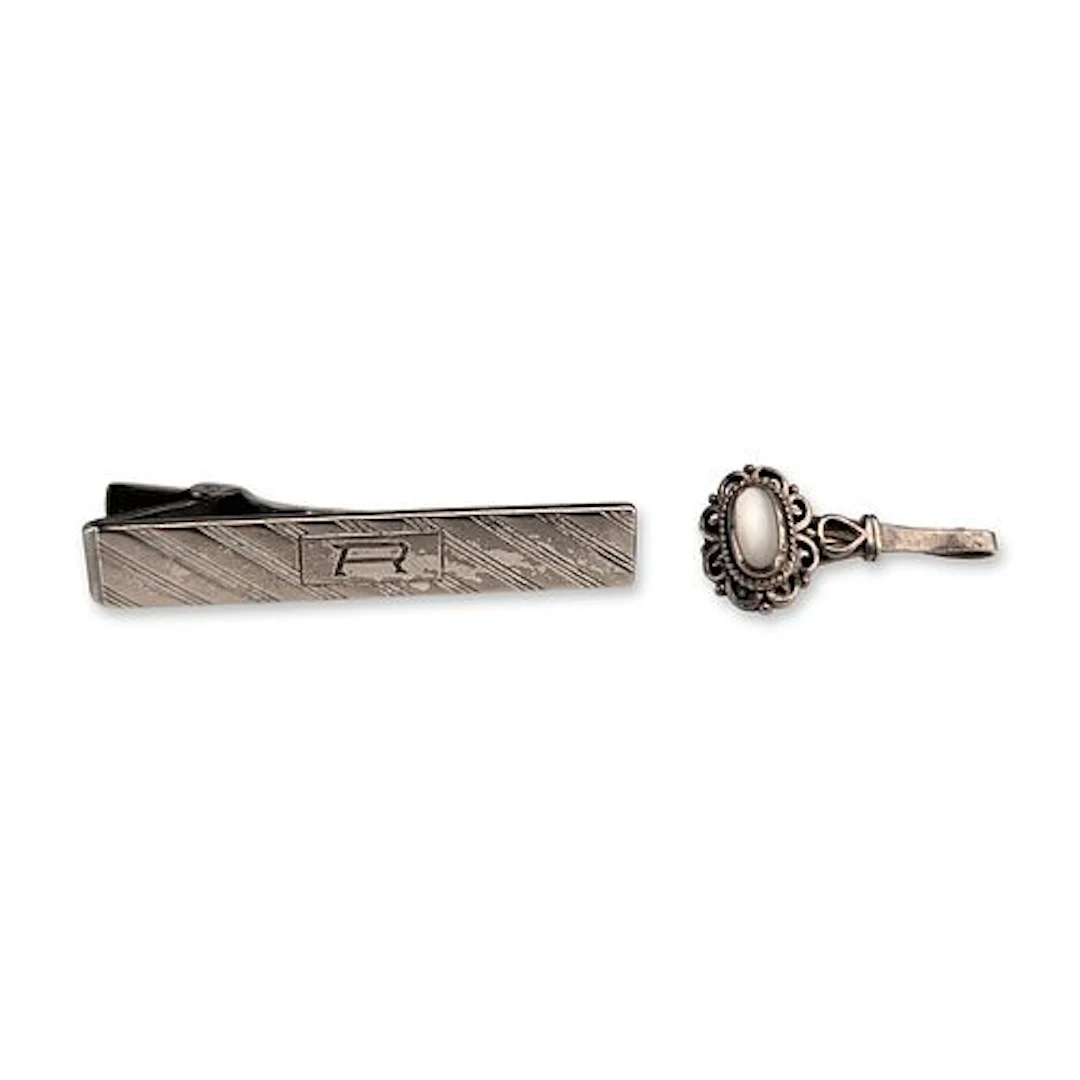 2pc Sterling Silver Accessories including Anson Tie Clip
