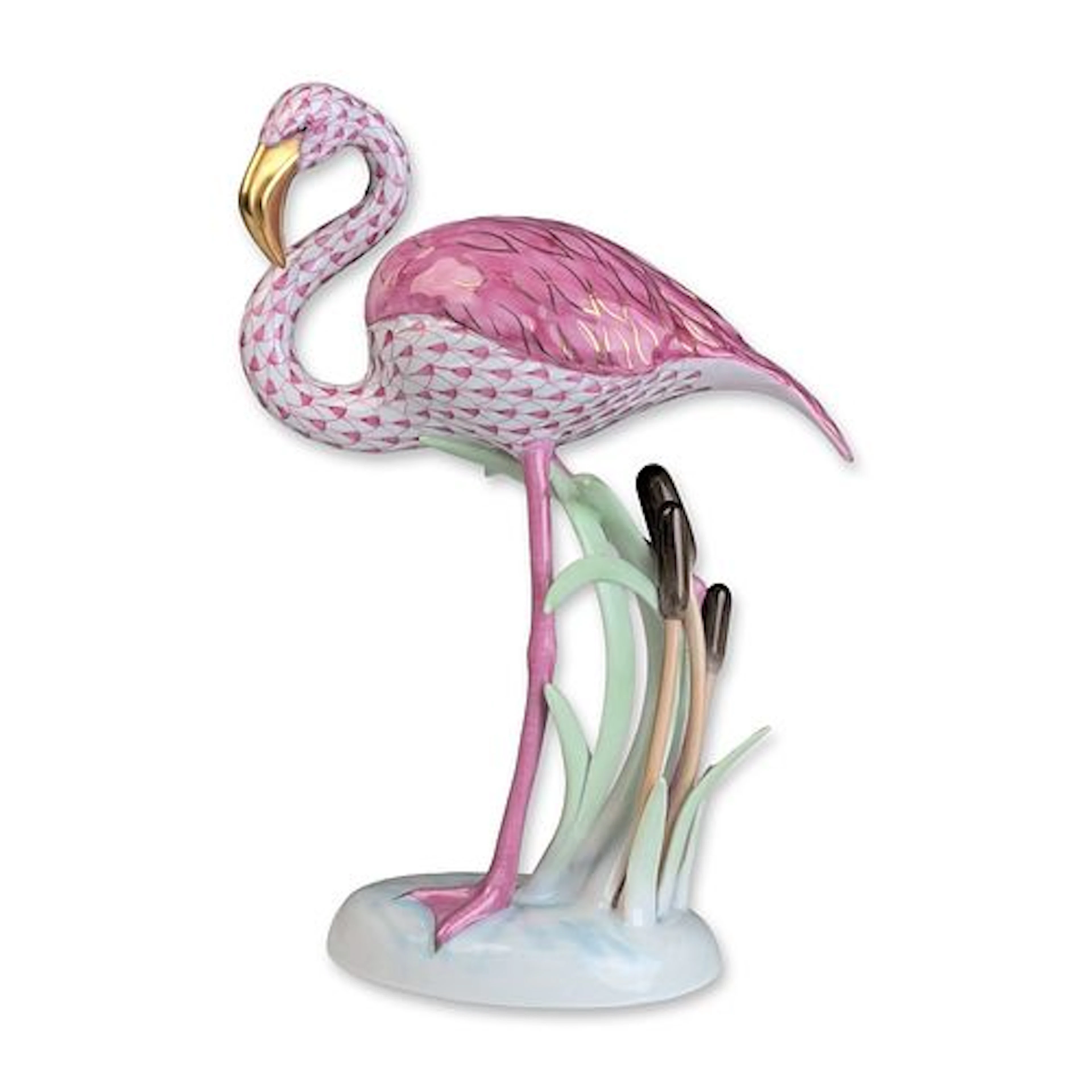 Herend Hungary Porcelain Flamingo Figurine