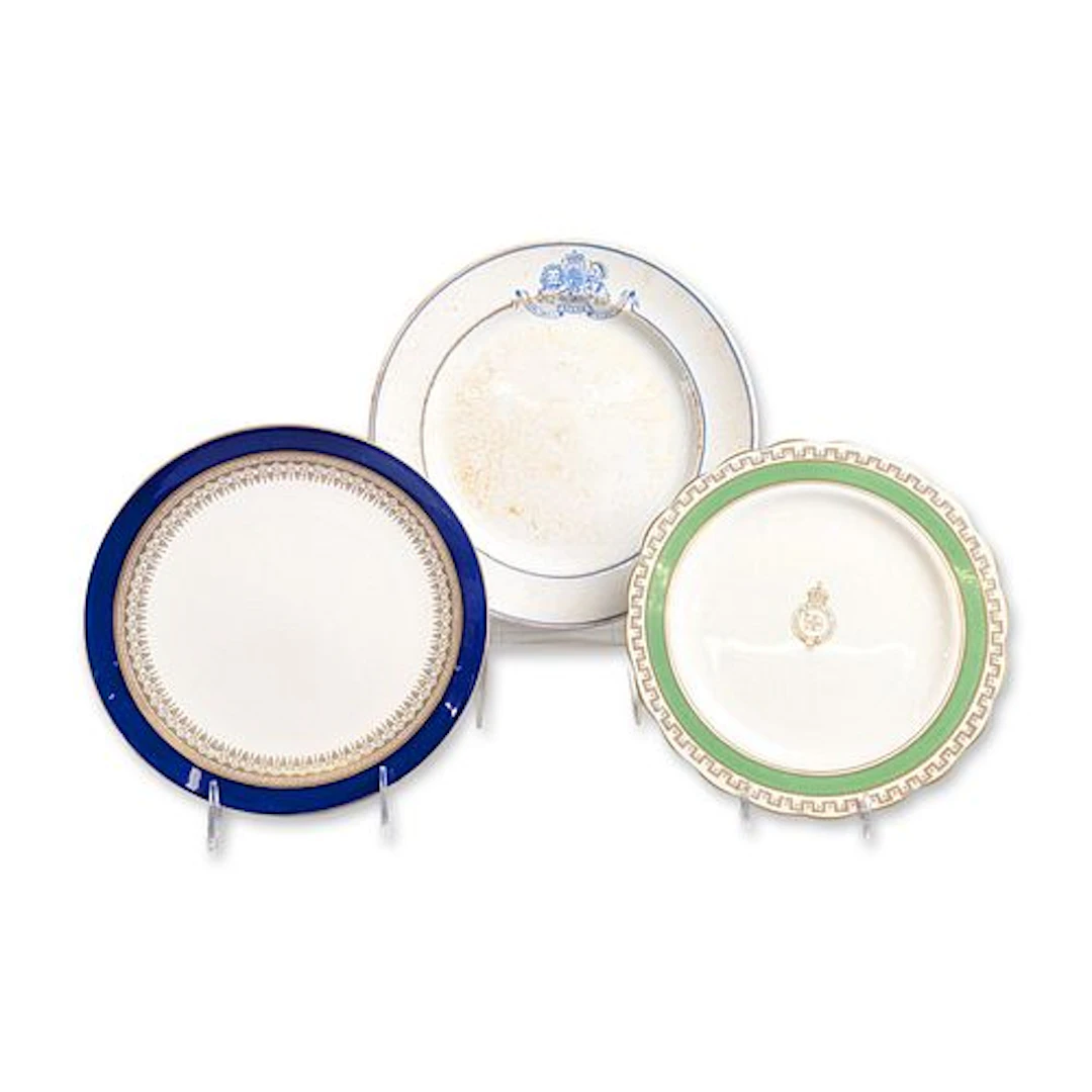 3pc Shipping Line Commemorative Ceramic Plates