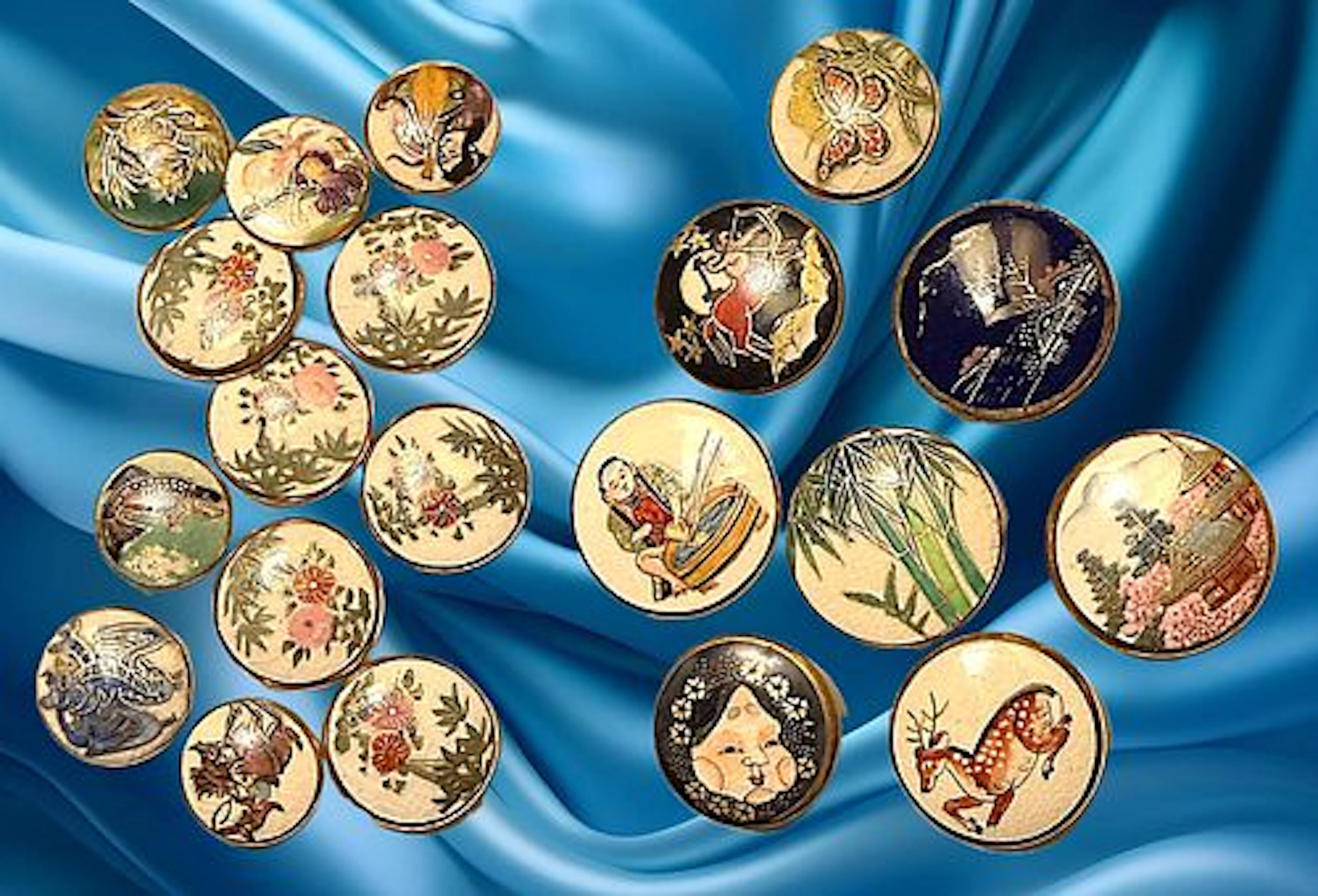 A SELECTION OF DIVISION THREE SATSUMA BUTTONS