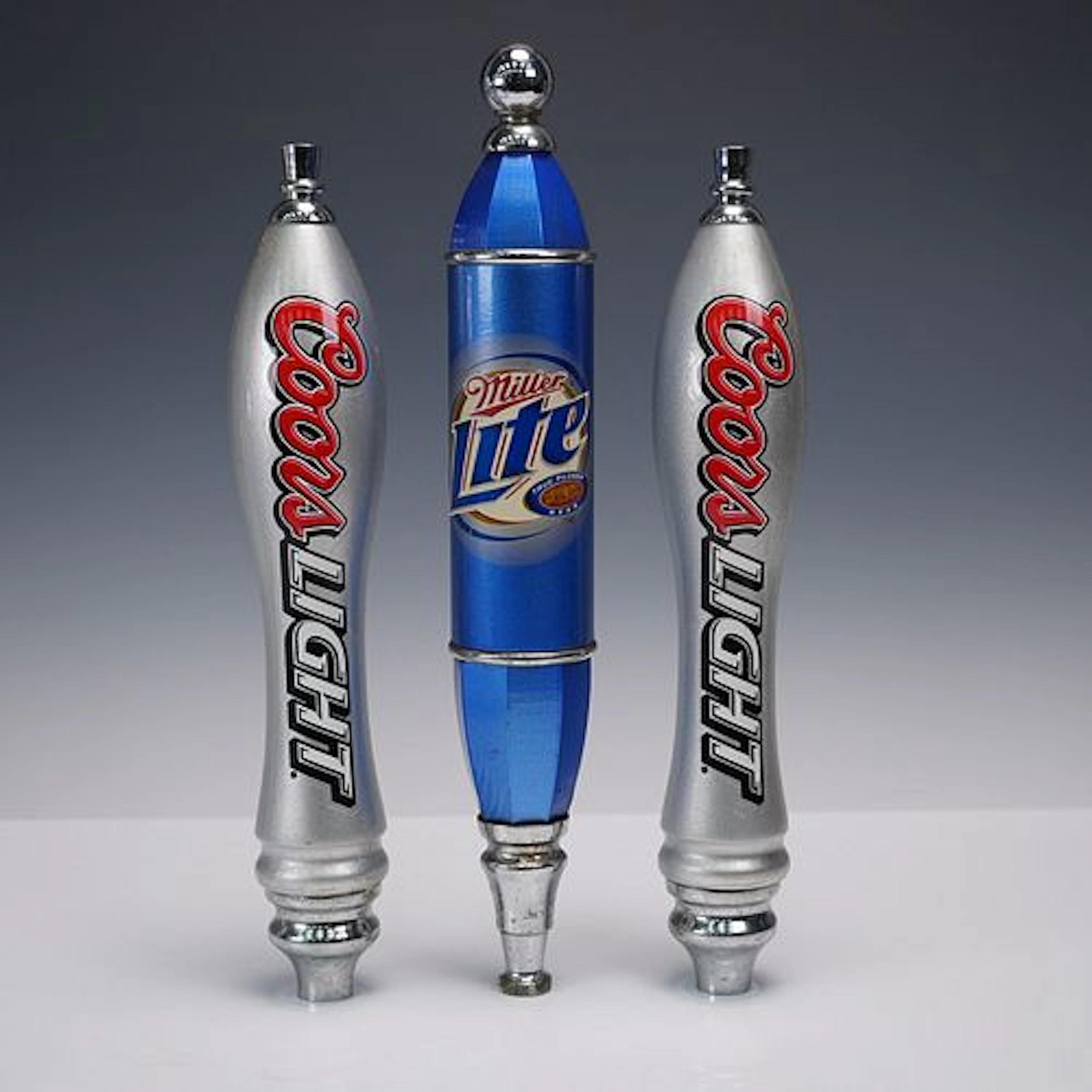 3pc Coors Light & Miller Lite Beer Tap Handles