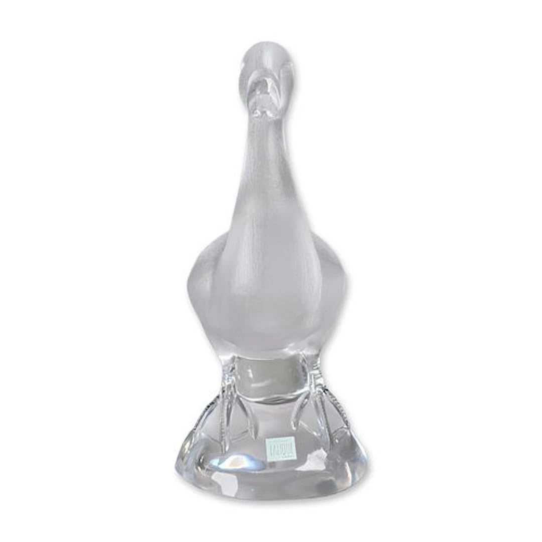 Lalique France Frosted and Clear Crystal Swan Figurine