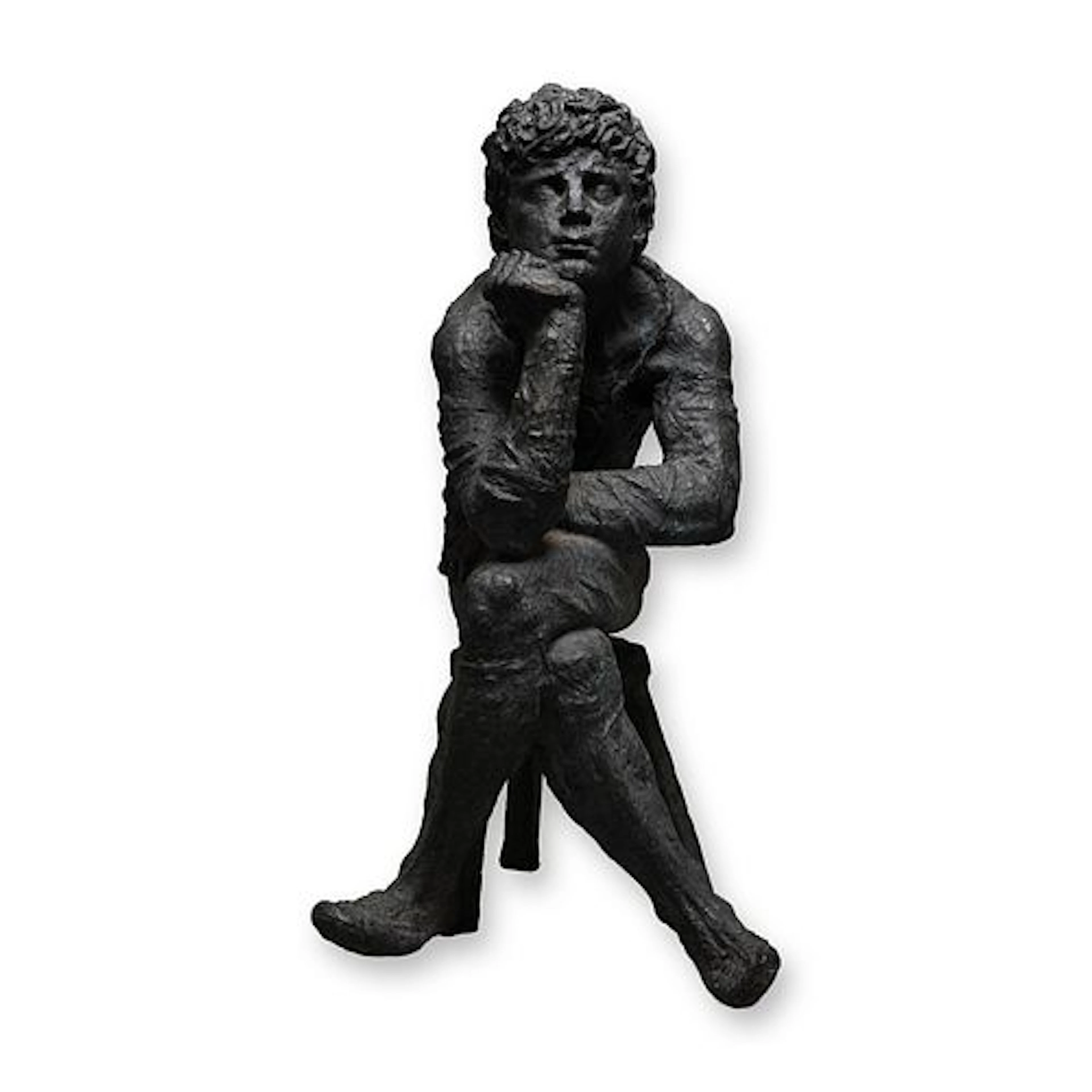 American Bronze Seated Boy by AZ 1964