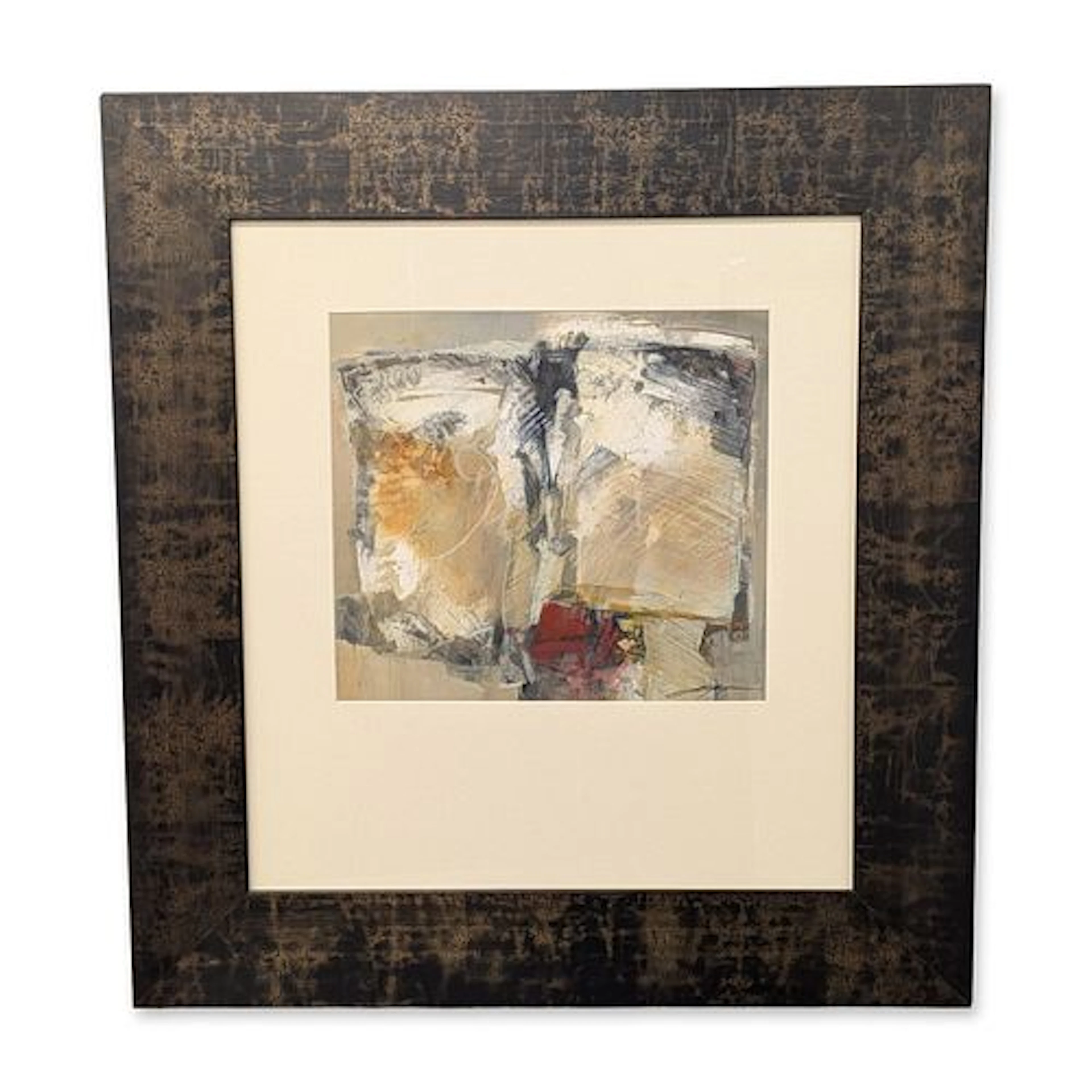 Signed Mixed Media Abstract Composition on Paper