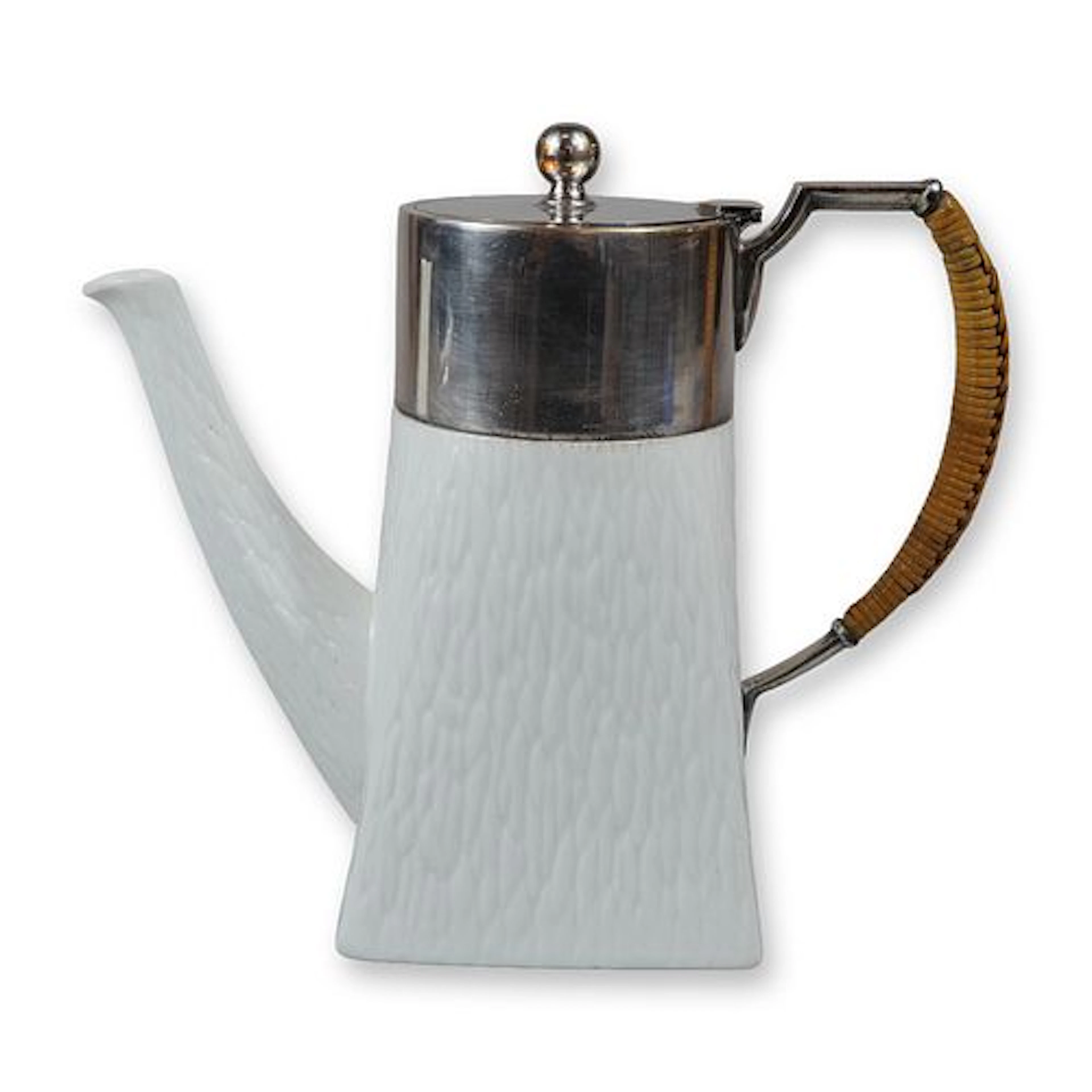Wedgwood Ceramic Coffee Pot with Wicker Handle