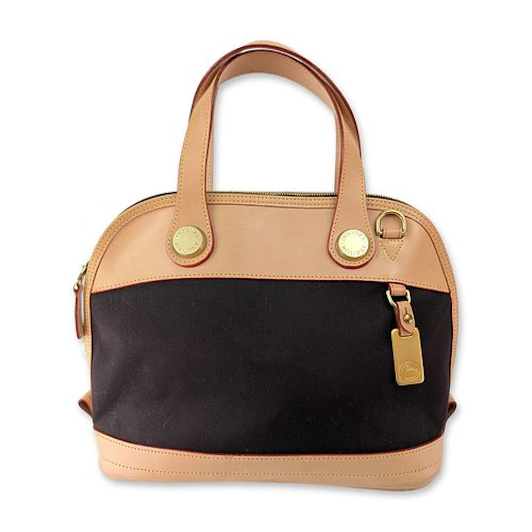 Dooney & Bourke Canvas and Leather Domed Satchel
