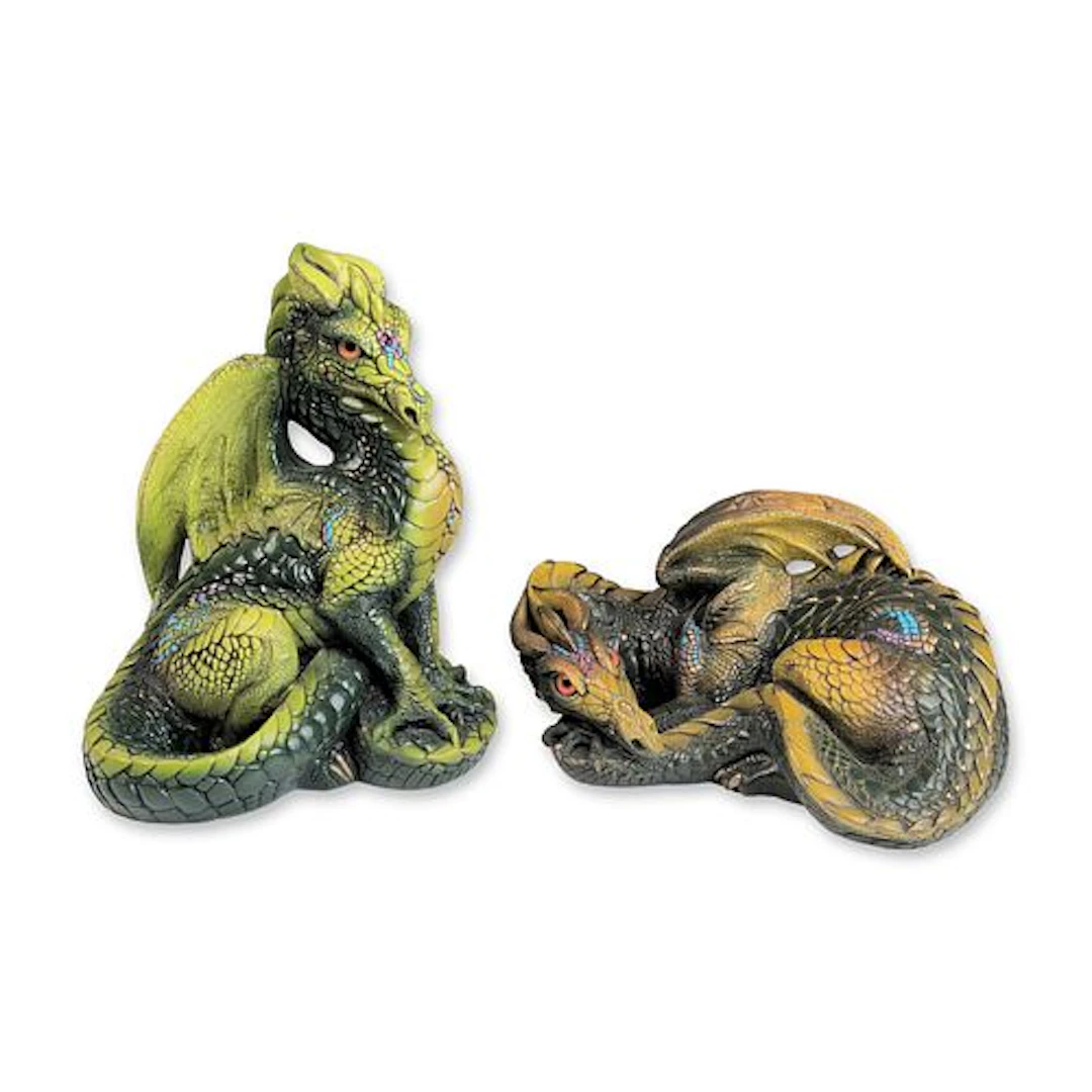 2pc Windstone Editions Melody Pena Resin Dragon Figurine Pair