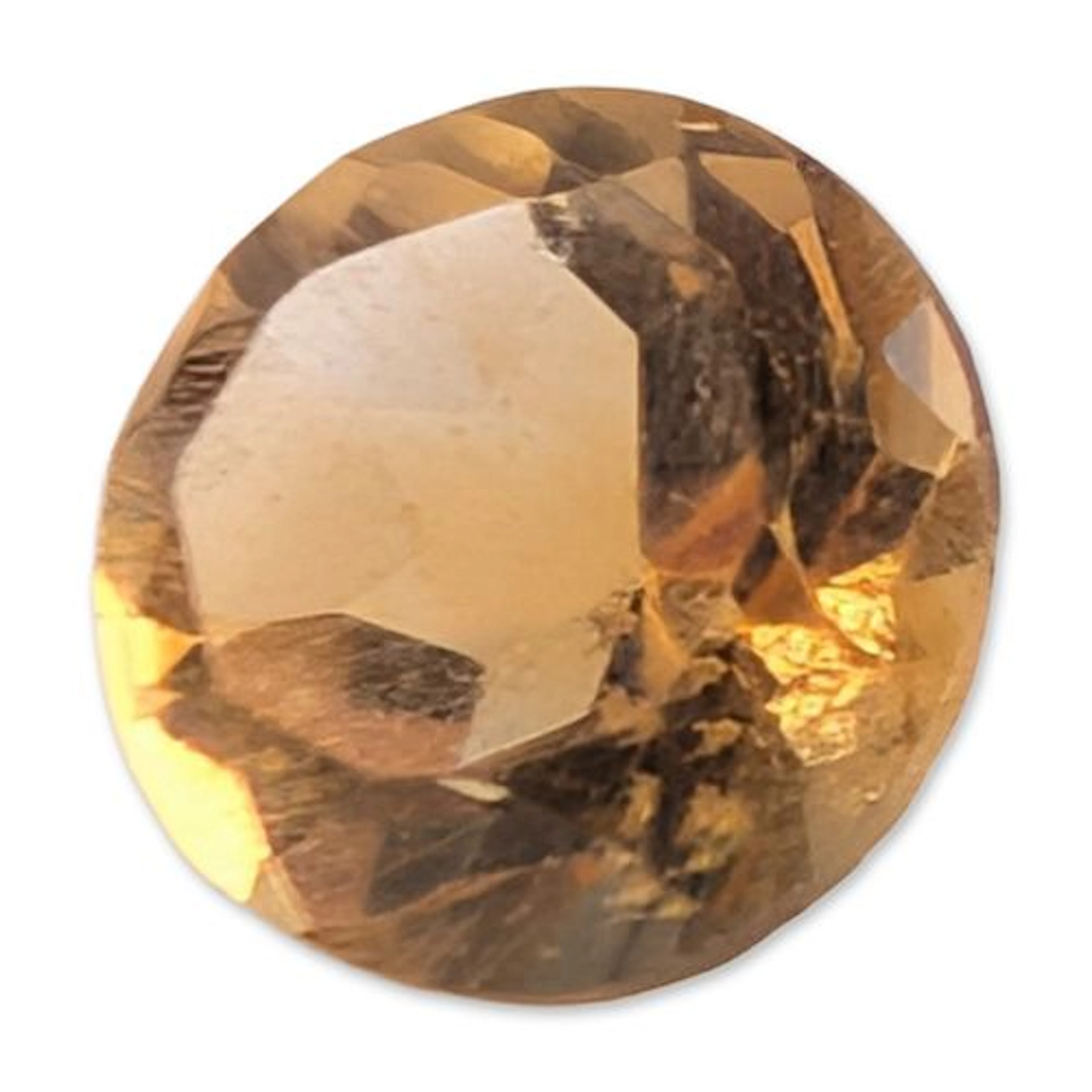 Round Faceted Golden Yellow Citrine Gemstone
