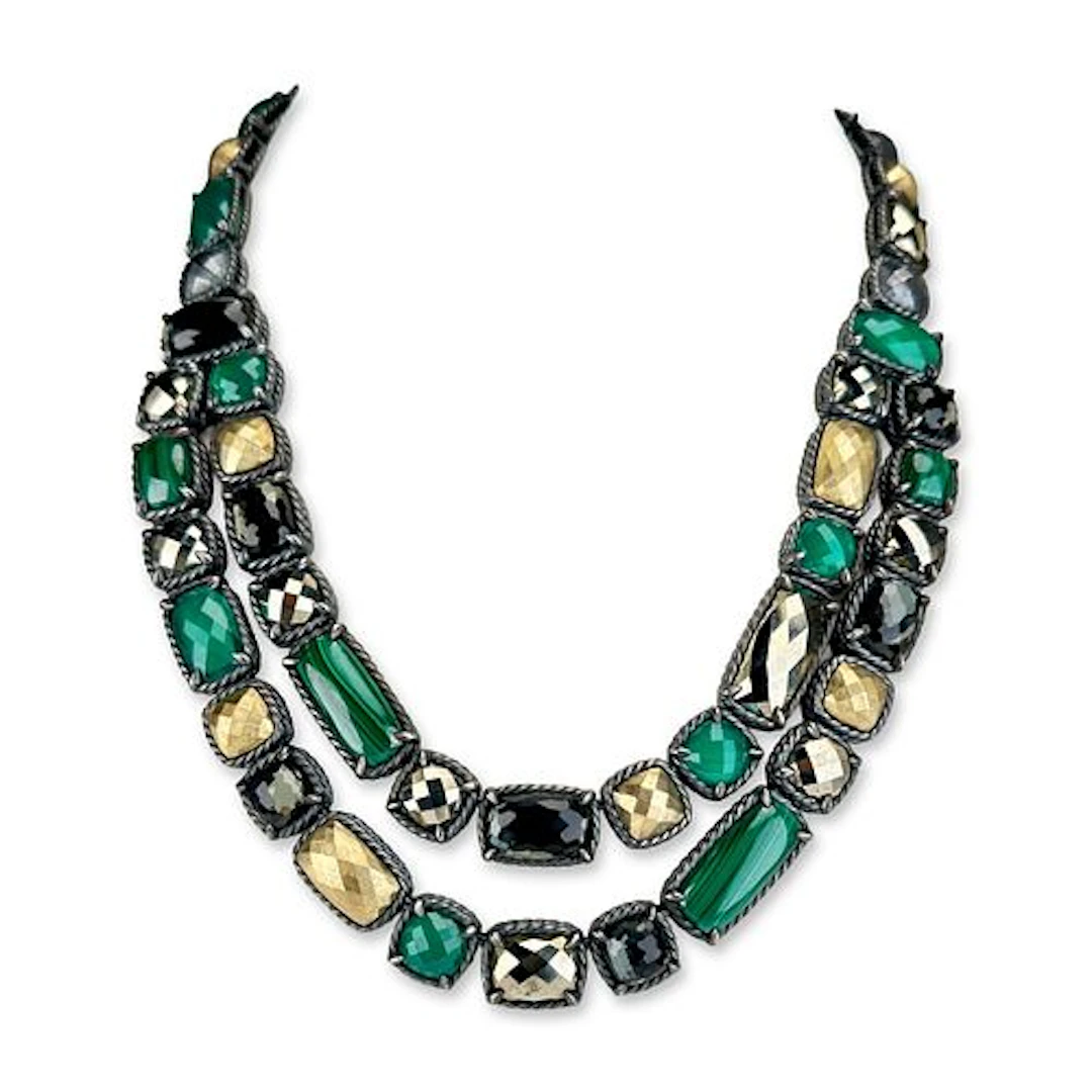 David Yurman Sterling Silver and 18K Bonded Gold Mosaic Necklace