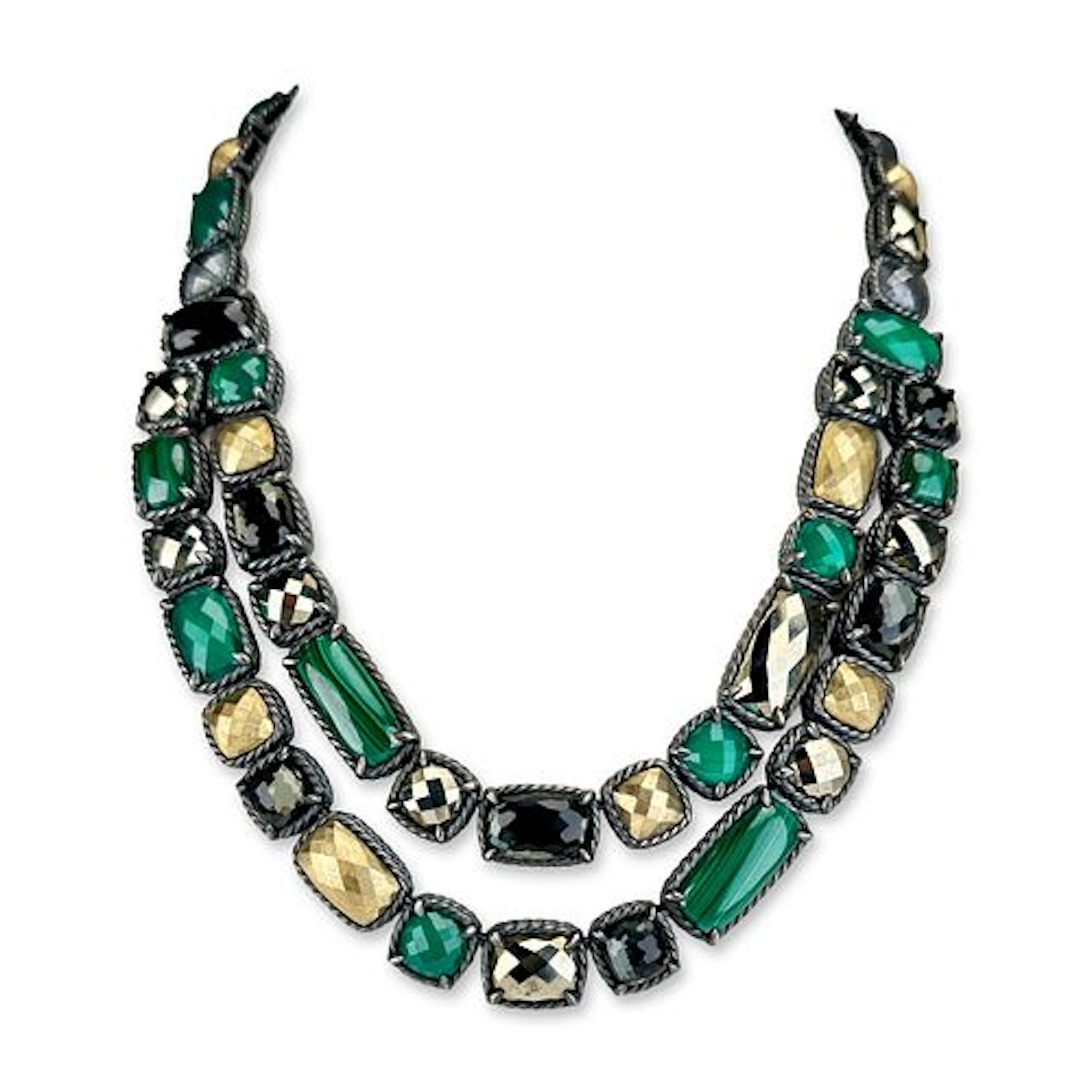 David Yurman Sterling Silver and 18K Bonded Gold Mosaic Necklace