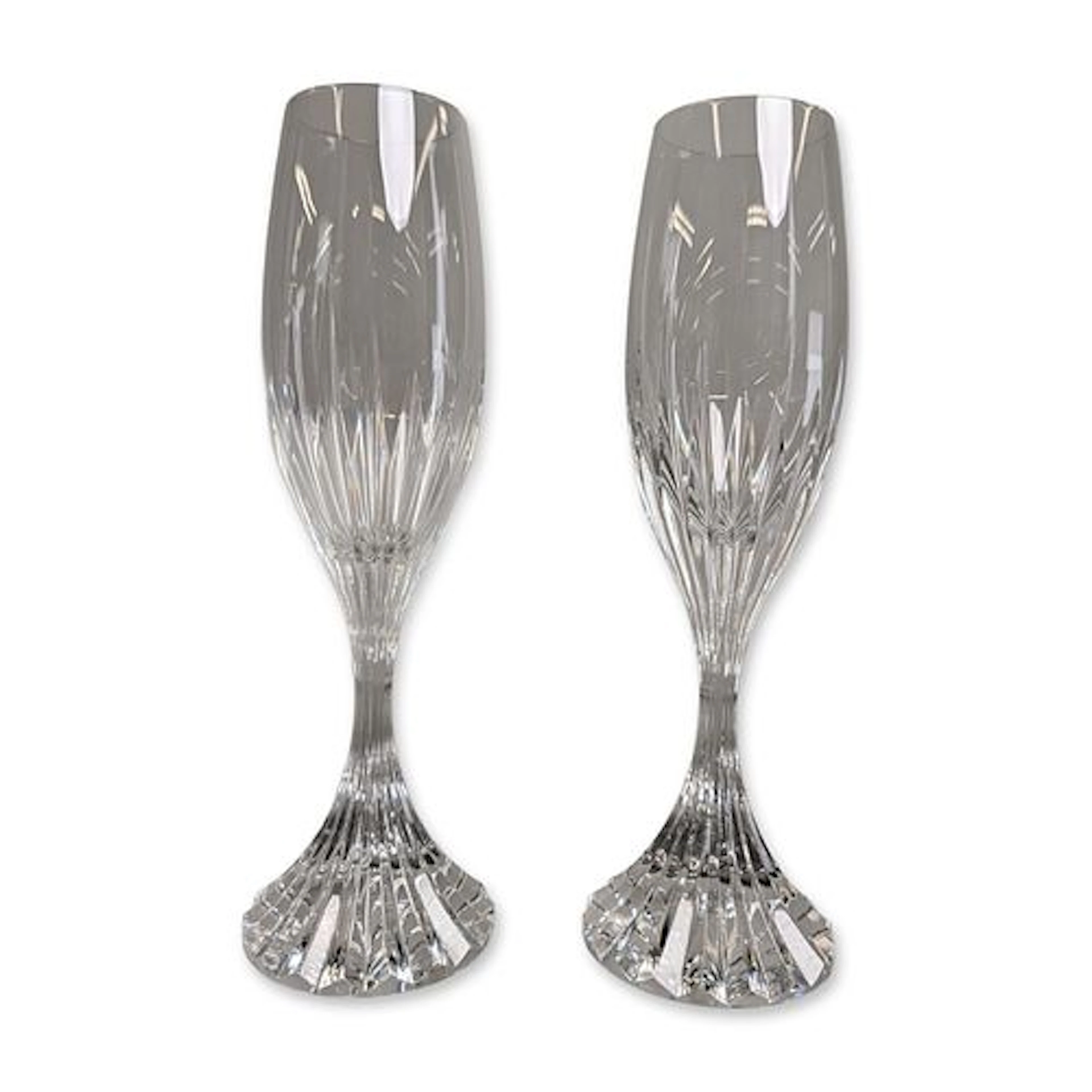 Pair of Baccarat Massena Crystal Champagne Flutes