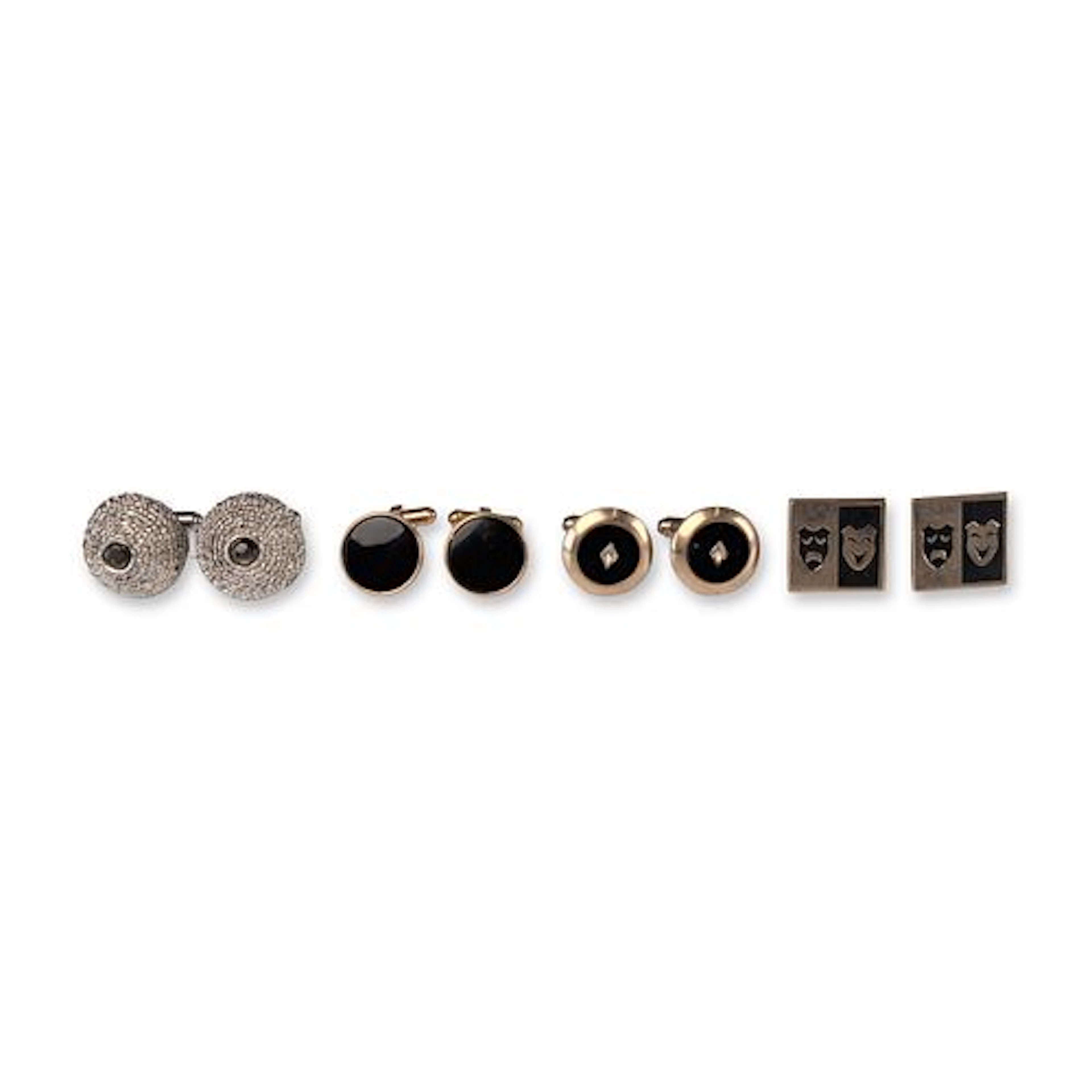 4 Pairs of Swank, JML, and Other Cufflinks including Sterling Silver