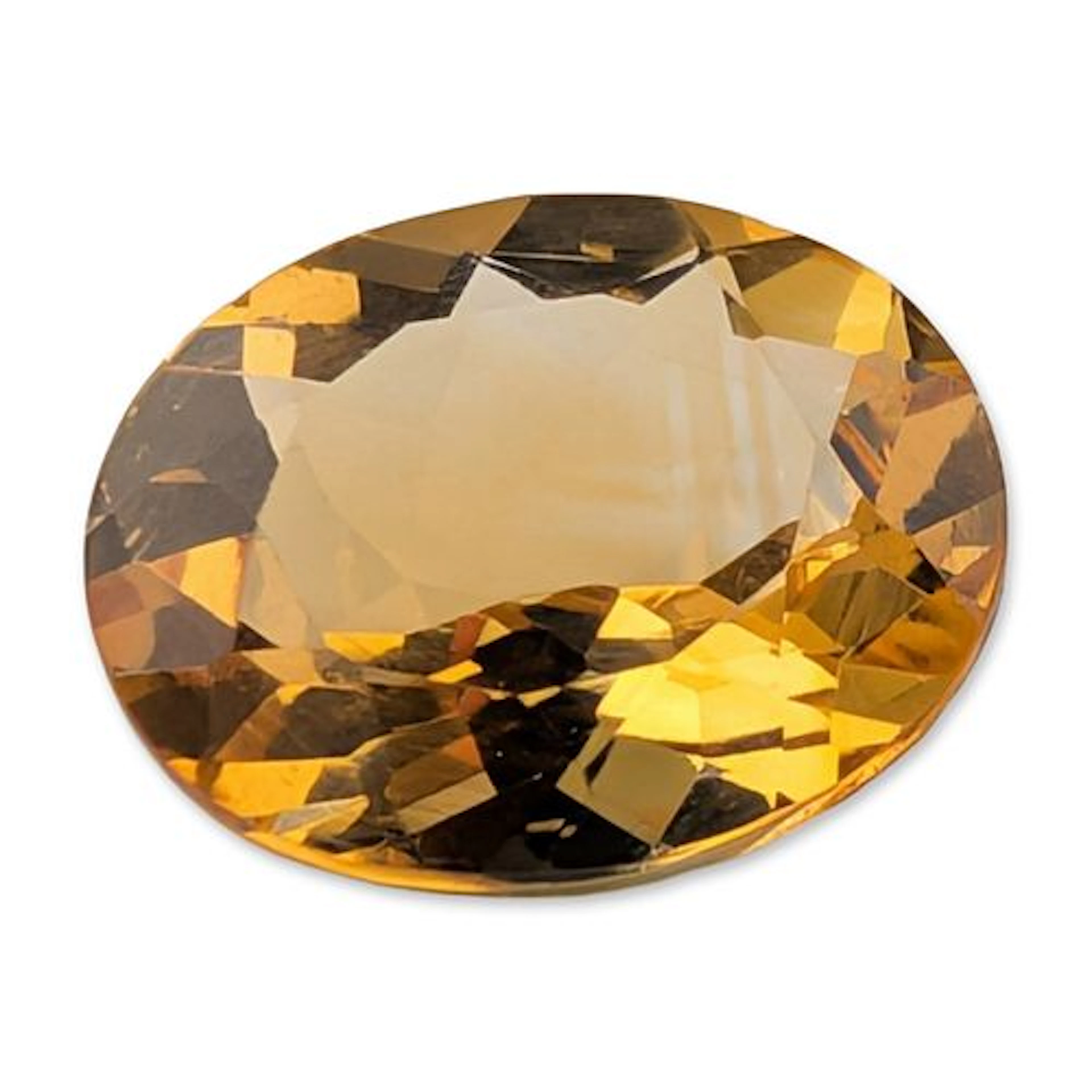 Faceted Golden Yellow Oval Cut Citrine Quartz Gemstone