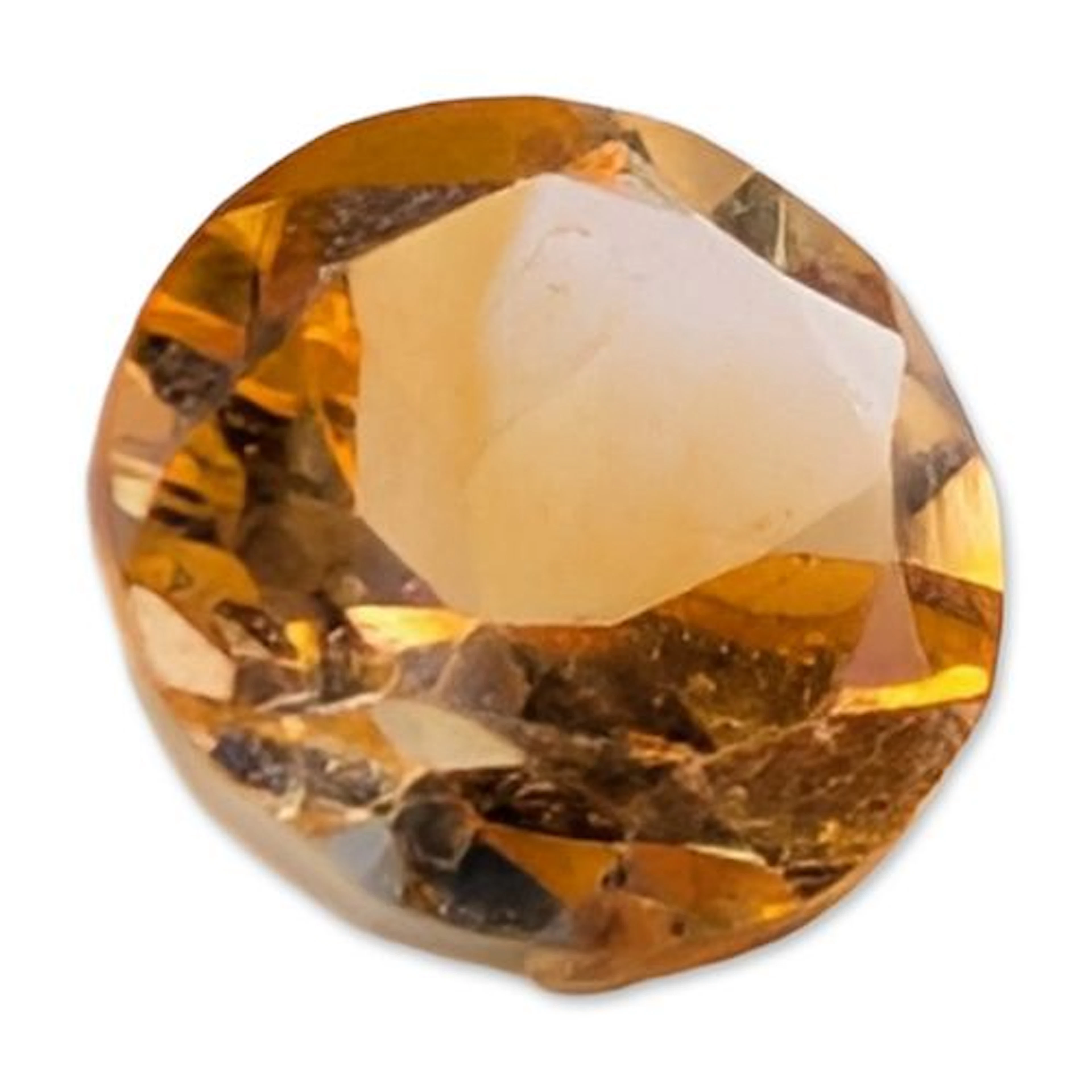 Round Brilliant Cut Golden Yellow Citrine Gemstone