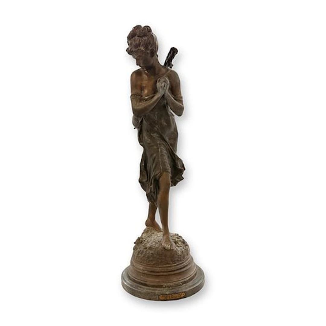 After Auguste Moreau (French, 1832-1927) Polychrome Commercial Bronze