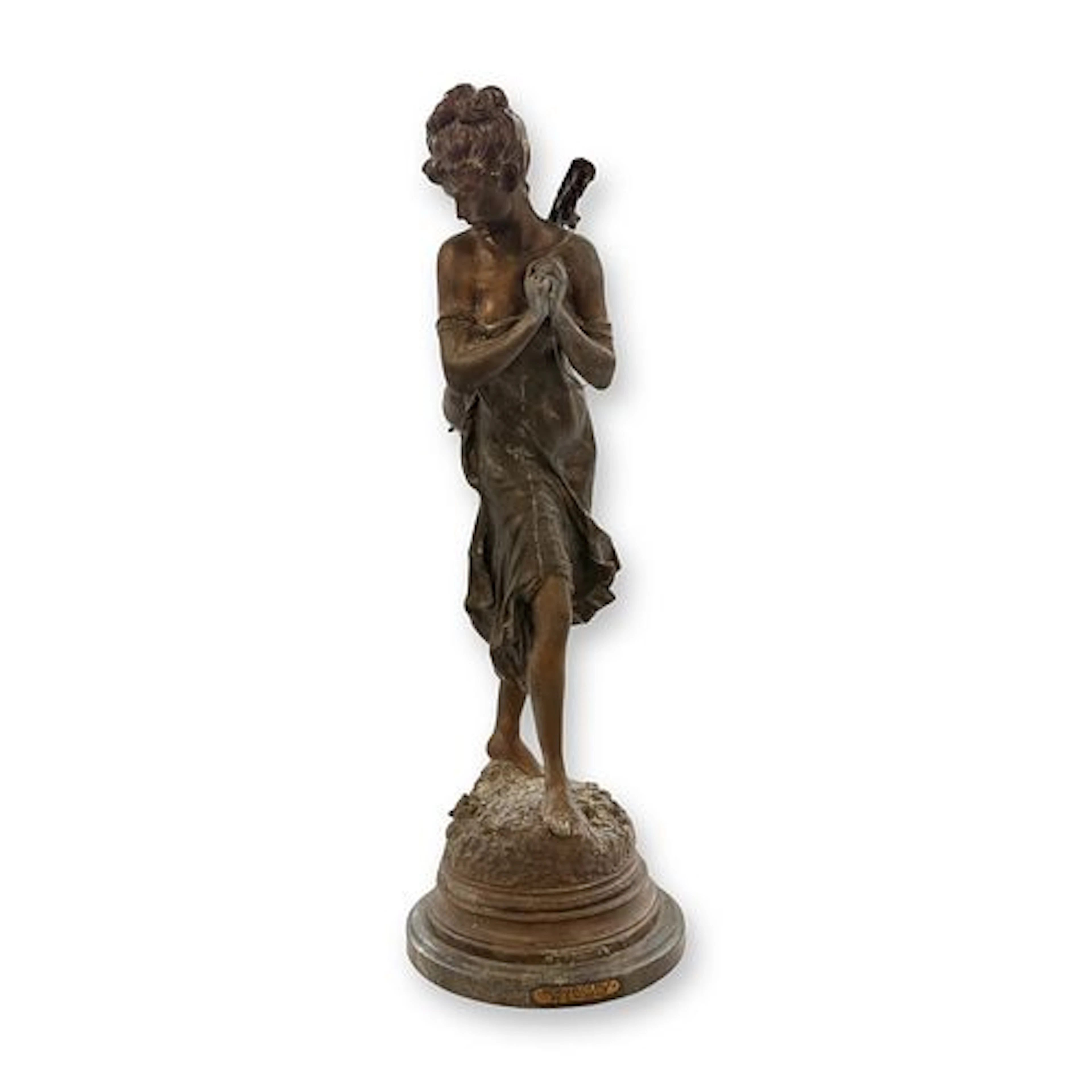 After Auguste Moreau (French, 1832-1927) Polychrome Commercial Bronze