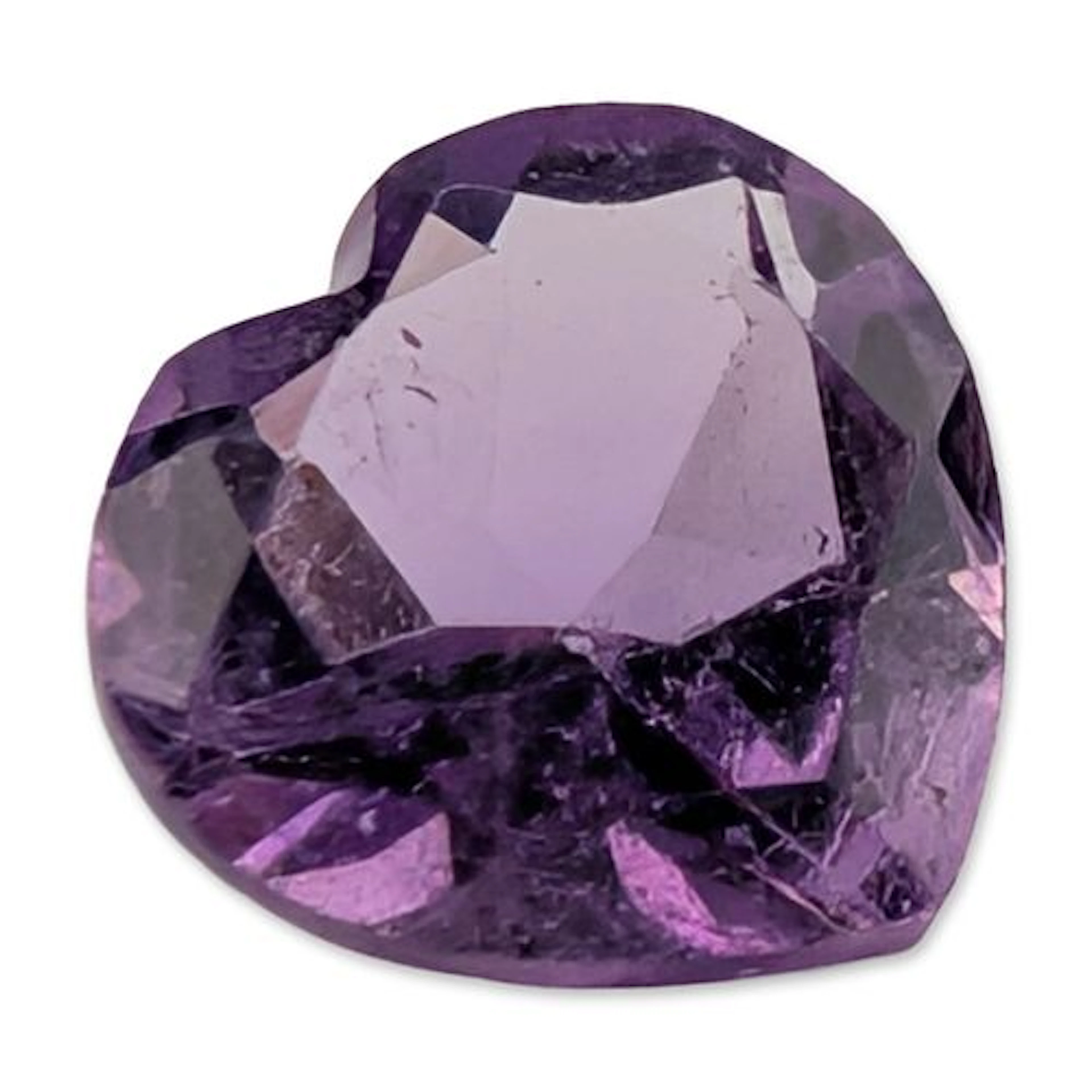 Heart Shape Faceted Purple Amethyst Gemstone