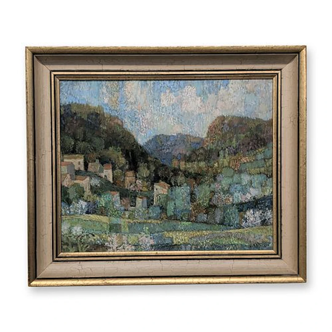 Christian Sandrin (French 1918-2009) Oil on Canvas, Le Village de