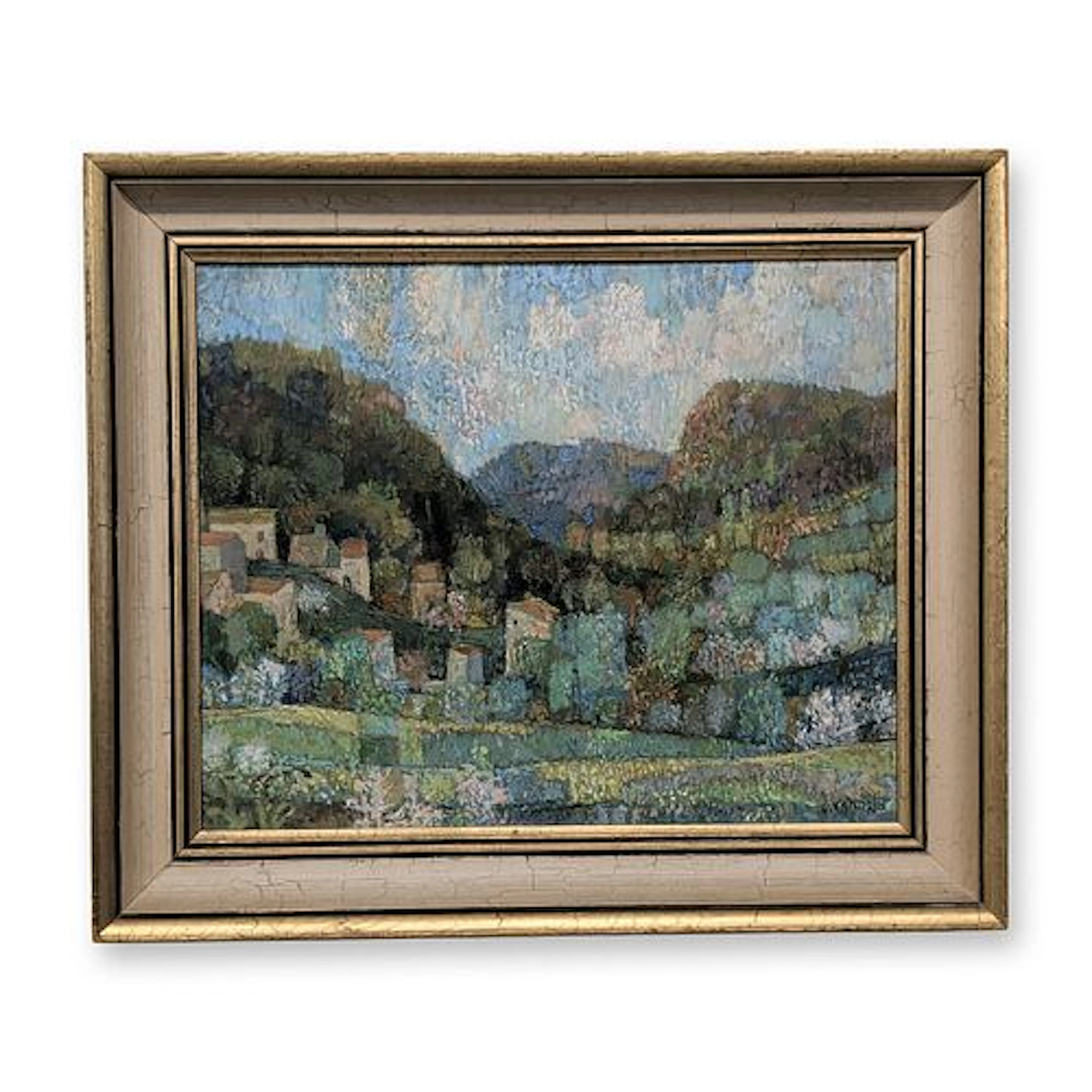 Christian Sandrin (French 1918-2009) Oil on Canvas, Le Village de